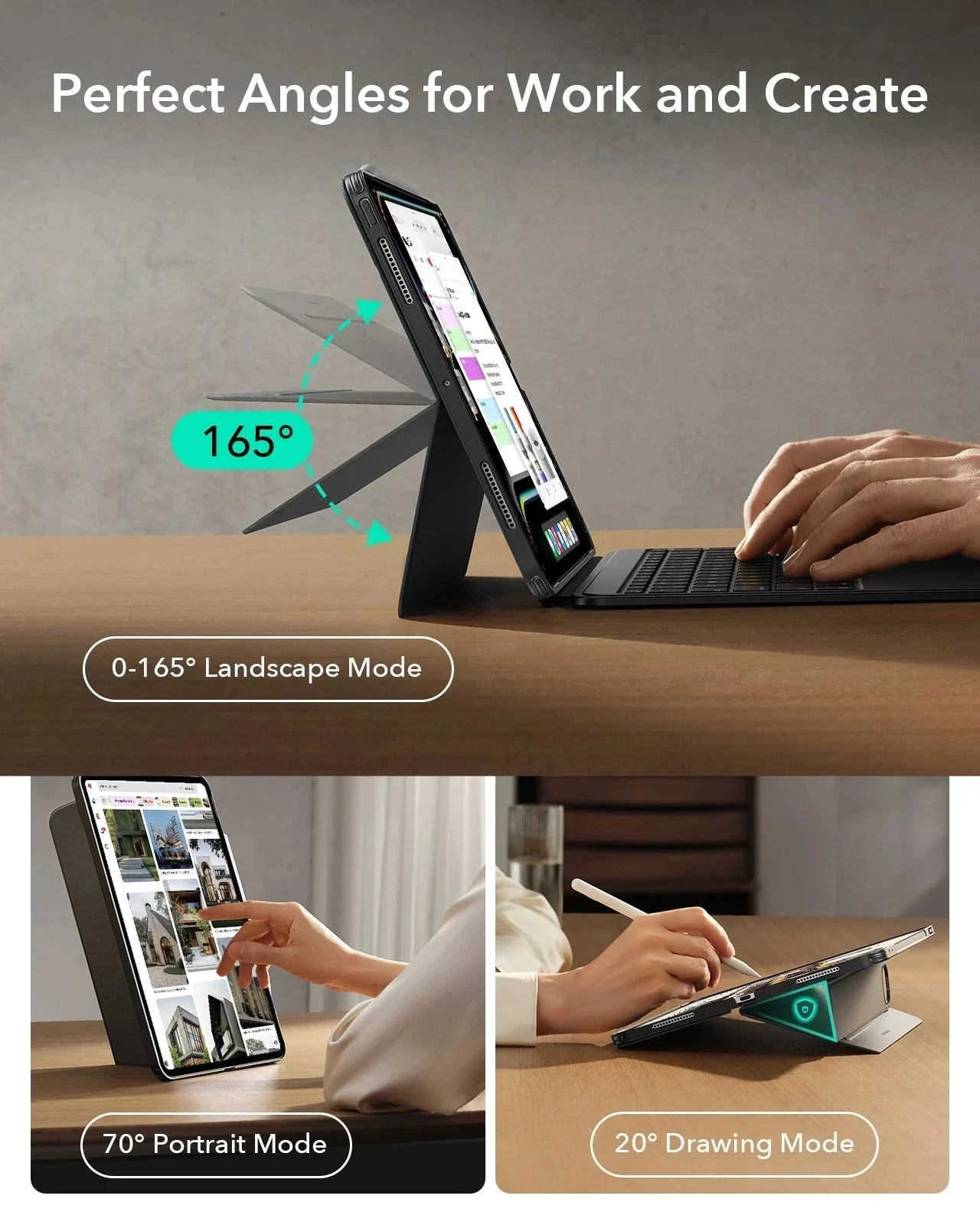 iPad Pro 13" (2025) Bundle Shift Keyboard Case, Geo Digital Pencil, and Screen Protectors - UK Layout - Dark Gray - Image 4