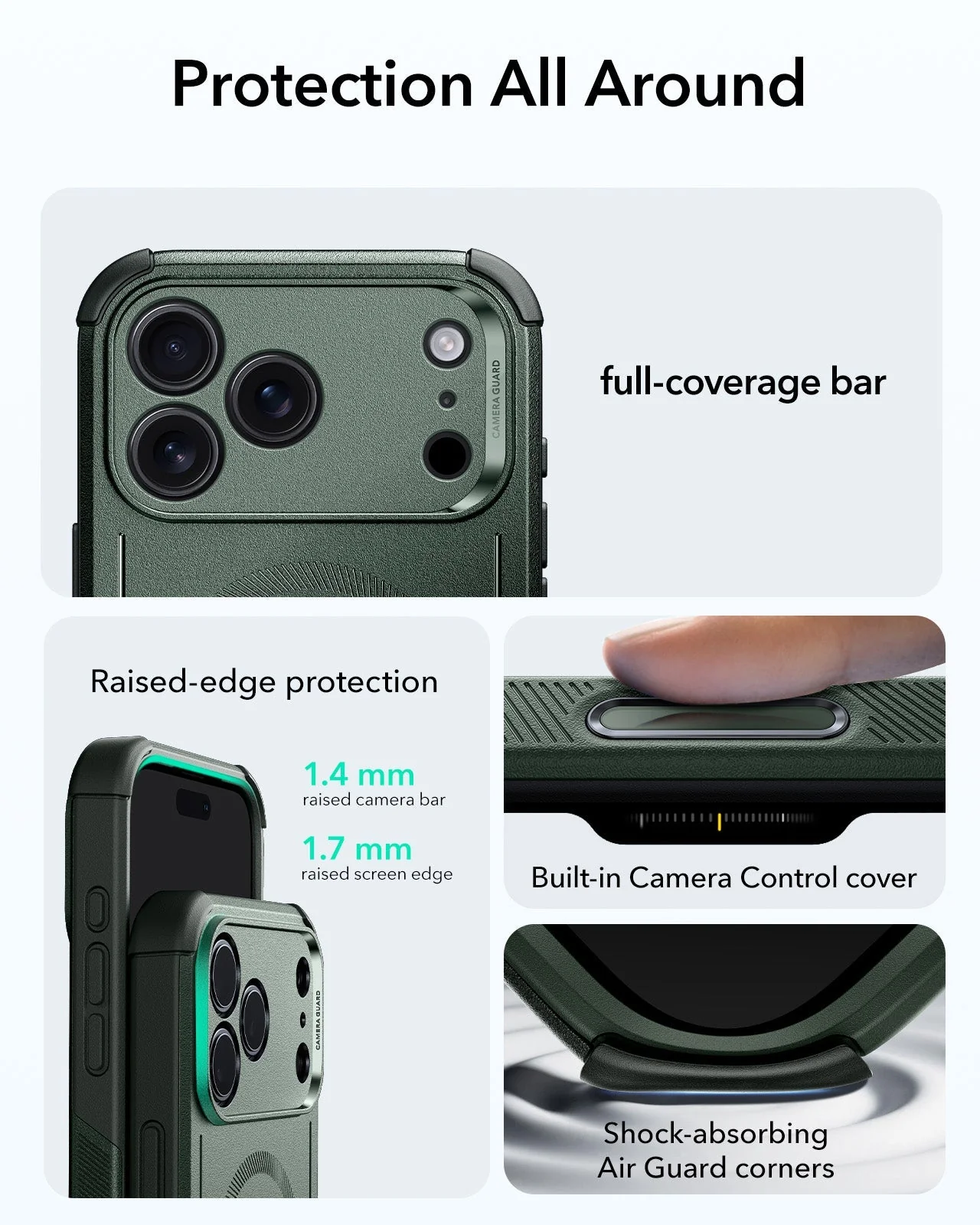 iPhone 17 Pro Cyber Tough Magnetic Case (Camera Control) - Olive Green - Image 3