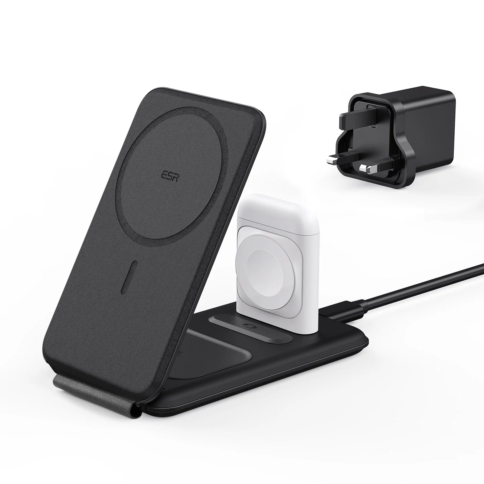 HaloLock™ 3-in-1 Travel Wireless Charging Set - White - JP Plug - Image 11