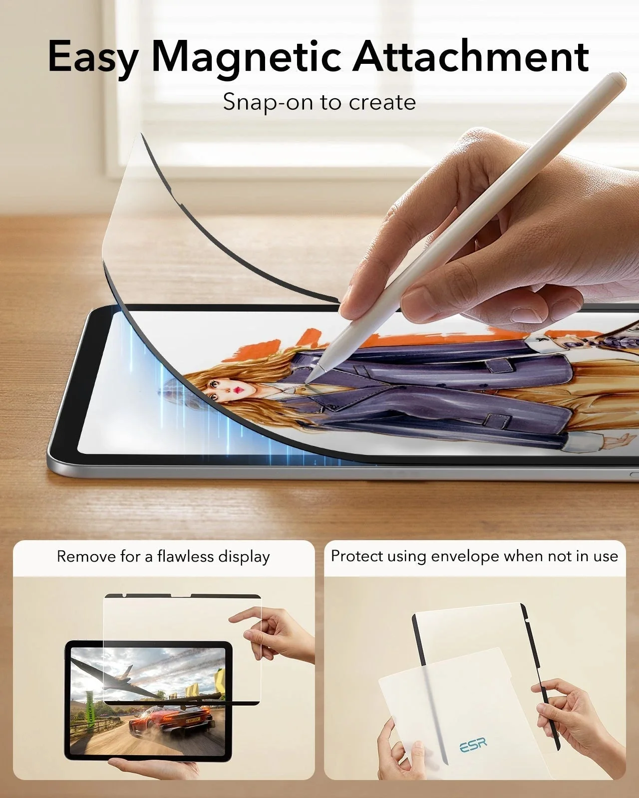 iPad 10th Generation Paper-Feel Magnetic Screen Protector - 2 Pack - Image 4