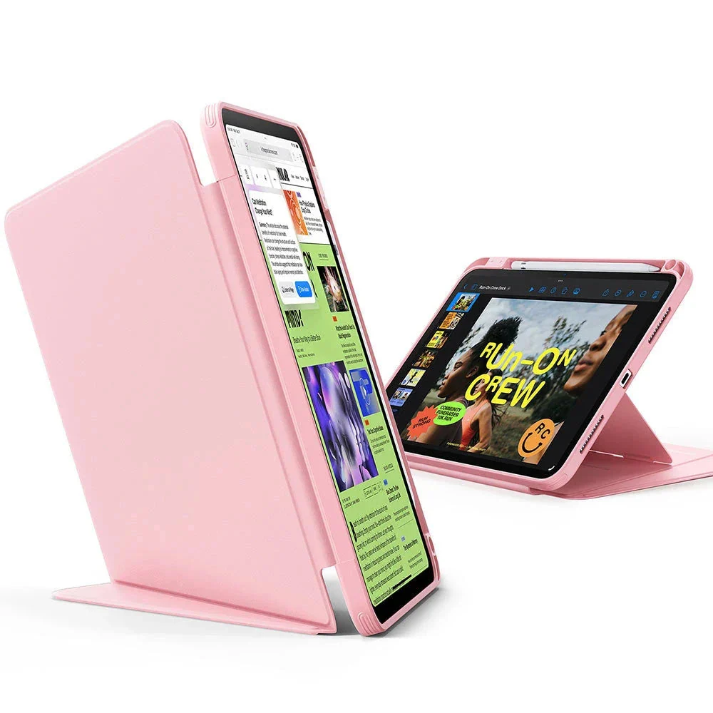 iPad 11" (A16, 2025) Flip Magnetic Case with Pencil Holder - Pink - Image 3
