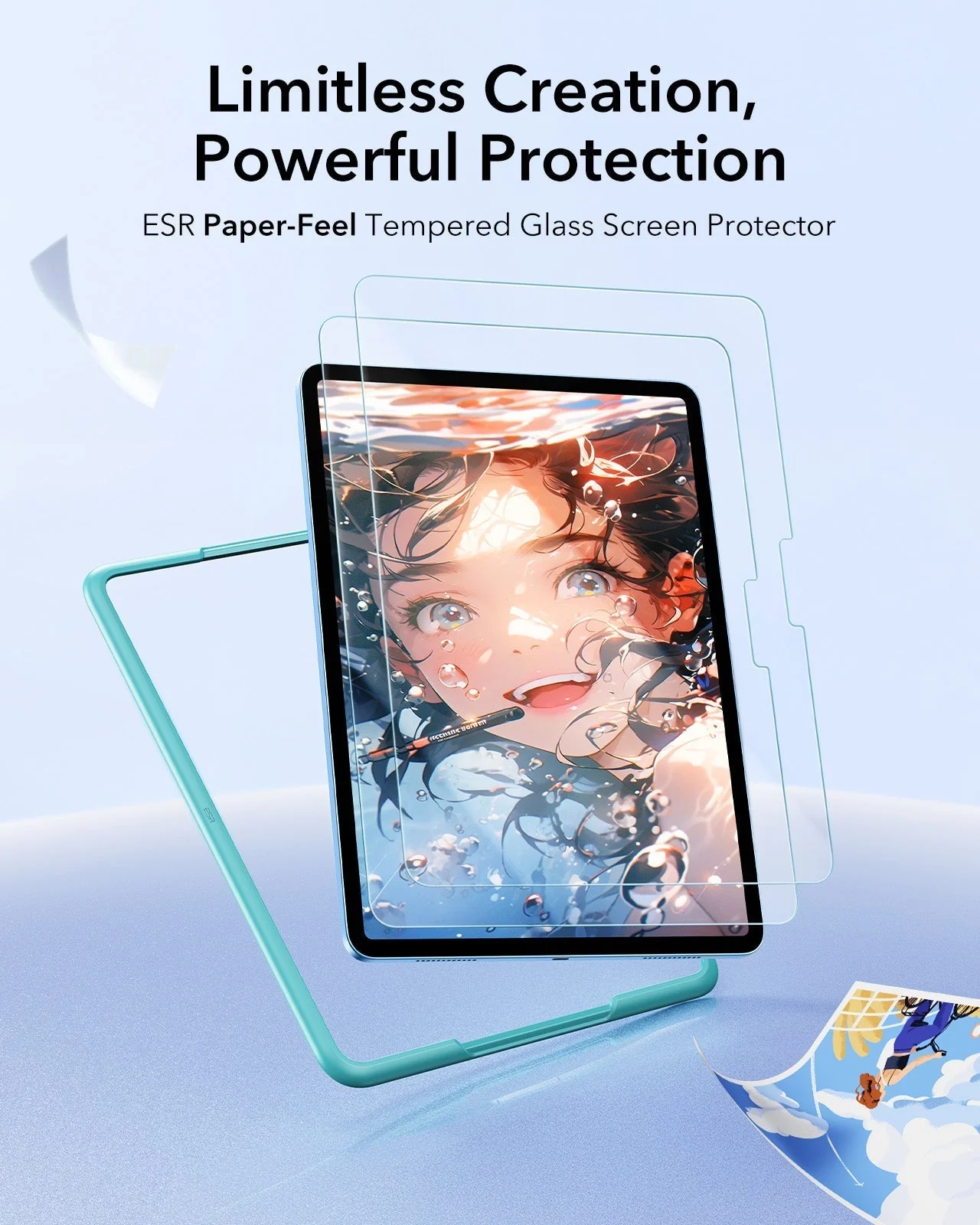 iPad 11" (A16, 2025) Paper-Feel Tempered-Glass Screen Protector Set - 2 Paper-Feel Tempered-Glass + 2 UltraFit Classic - Image 3