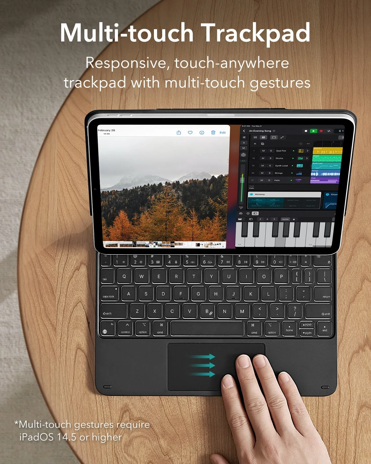 iPad 11" (A16, 2025) Rebound Magnetic Keyboard Case and Paper-Feel Screen Protector Bundle-UK Layout-Black - Image 4