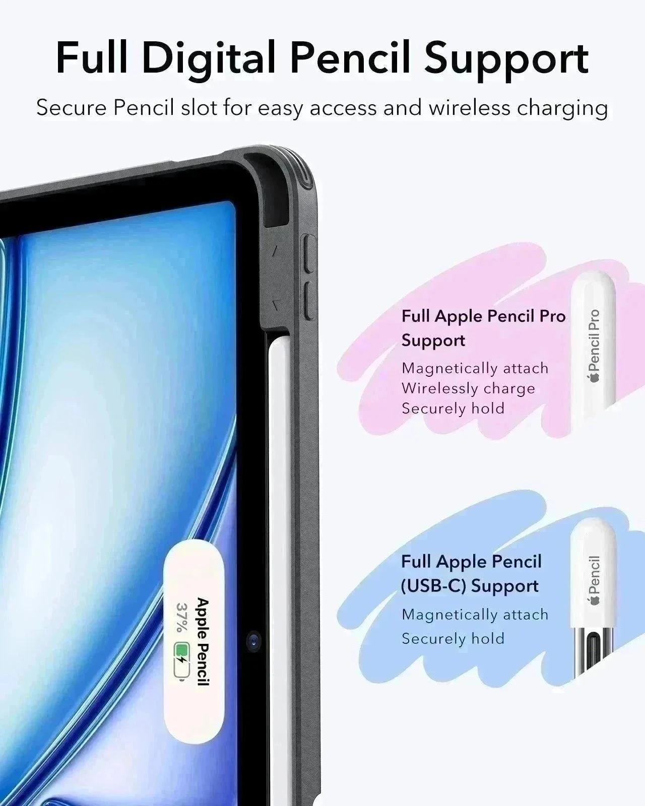iPad Air 11" (2024), Air 10.9" (5th/4th Gen) Flip Magnetic Case with Pencil Holder - Sky Blue - Image 9