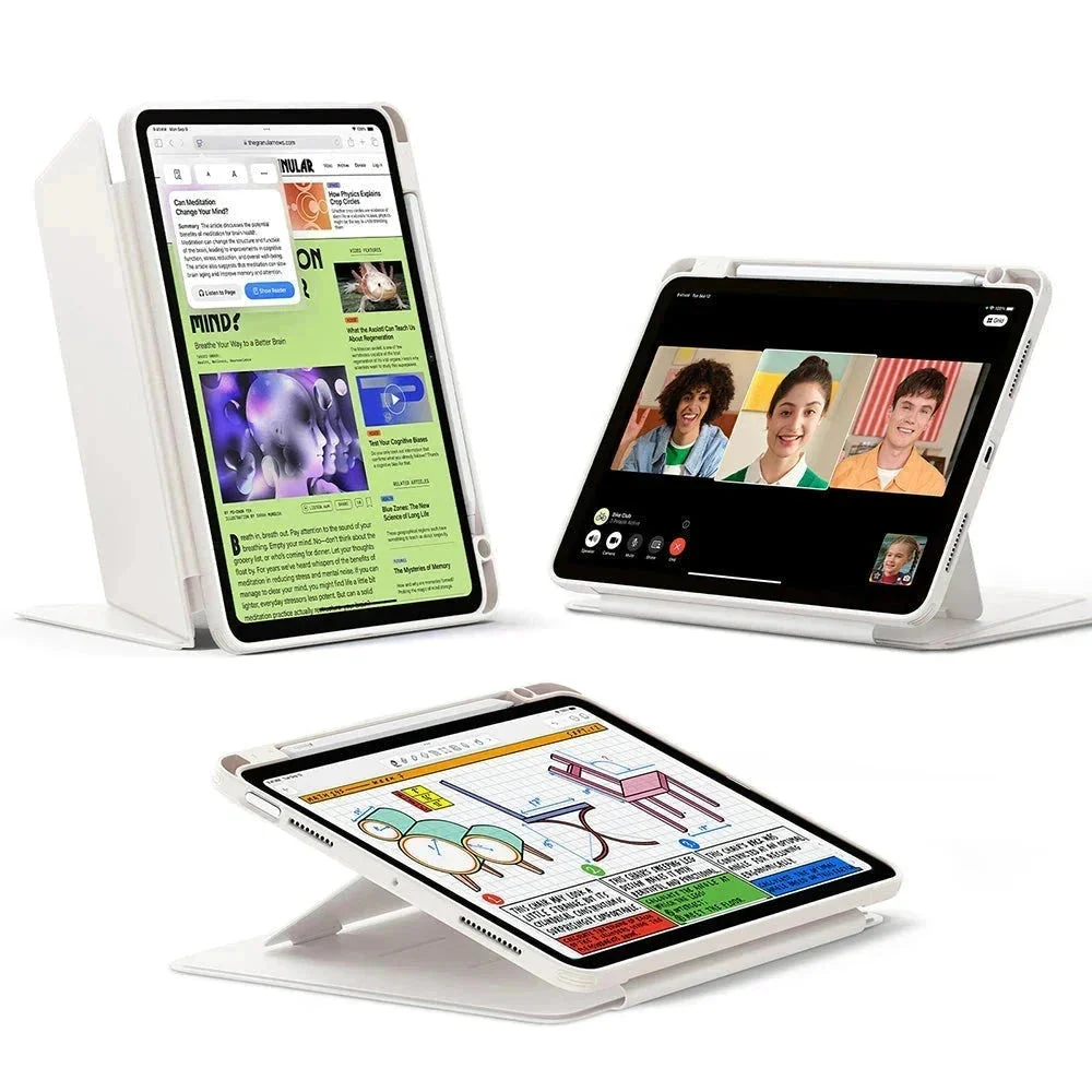iPad Air 11" (2024), Air 10.9" (5th/4th Gen) Flip Magnetic Case with Pencil Holder - Starlight