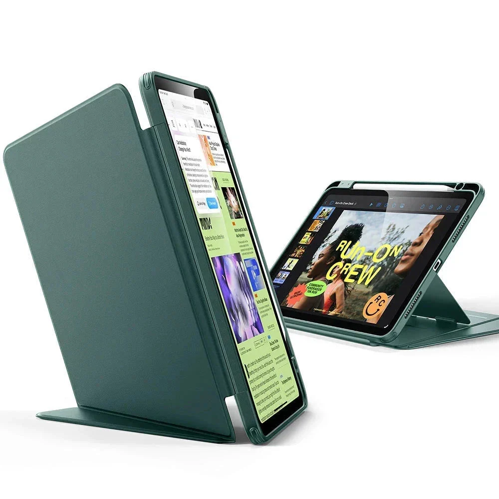 iPad Air 11" (2024) Bundle Flip Magnetic Case with Geo Digital Pencil - Green - Image 3