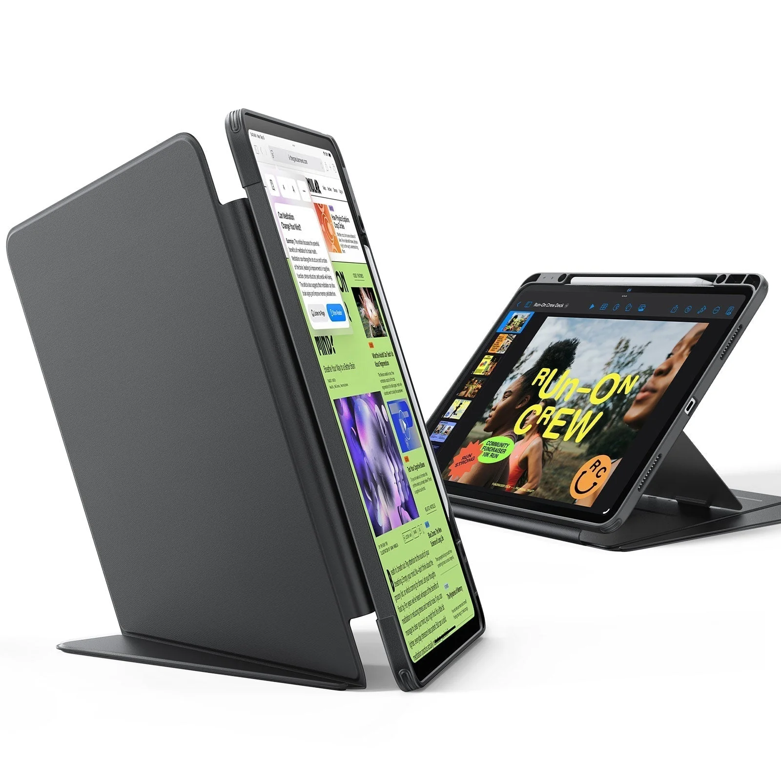 iPad Air 11" (2024) Bundle Flip Magnetic Case with Geo Digital Pencil - Black - Image 3