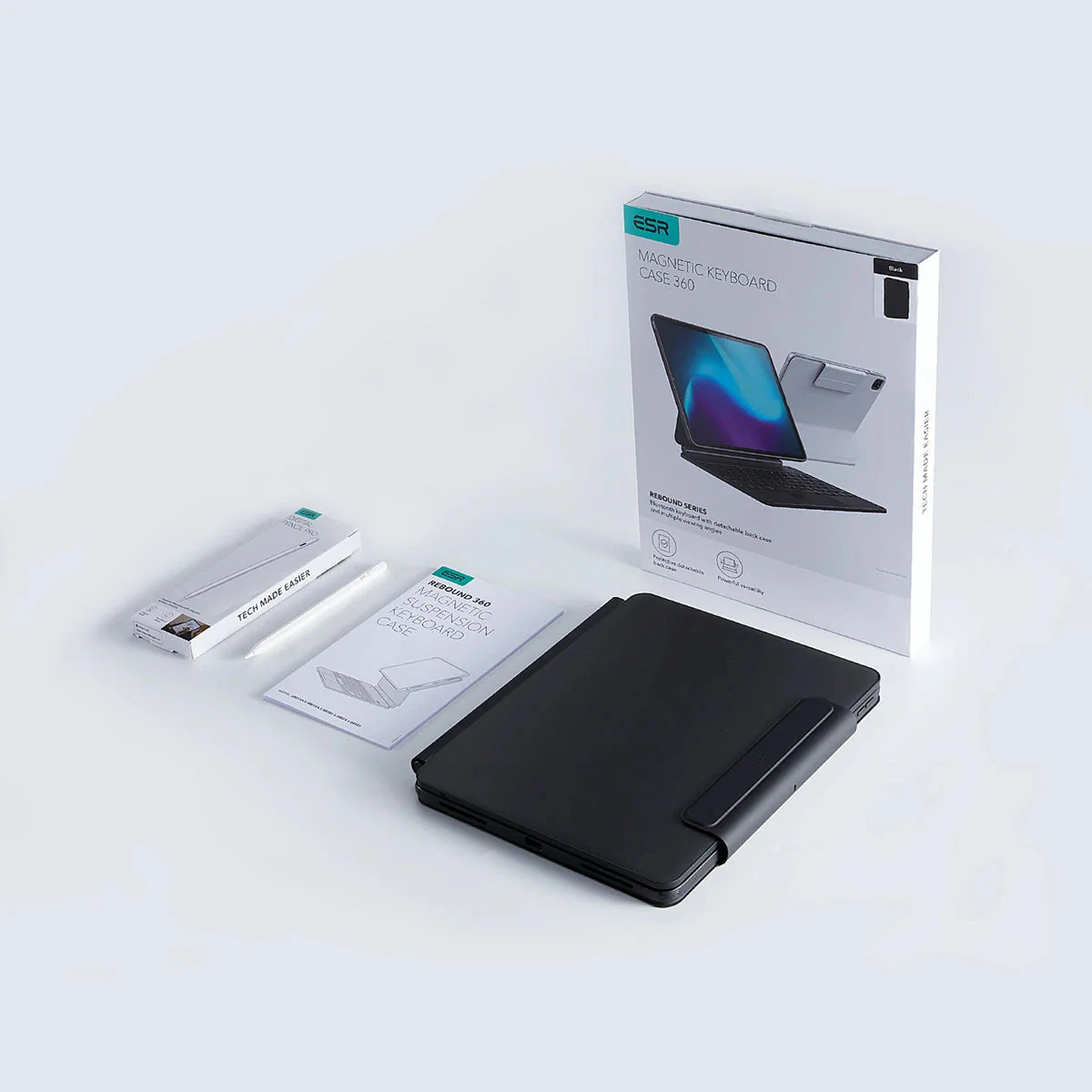 iPad Air 13ʺ (2024) Rebound Magnetic Keyboard Case 360 Pencil Bundle - UK Layout-Black - Image 3