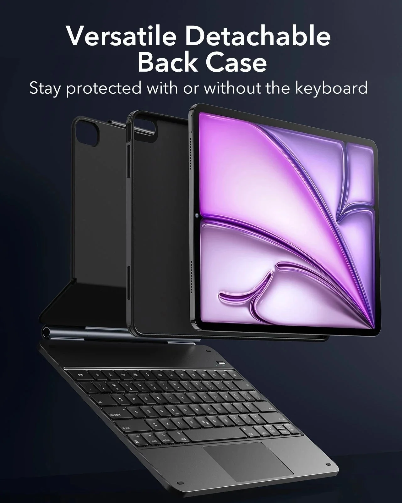 iPad Air 13” (2025) Rebound Magnetic Keyboard Case 360 Pencil Bundle-UK Layout-Black - Image 4