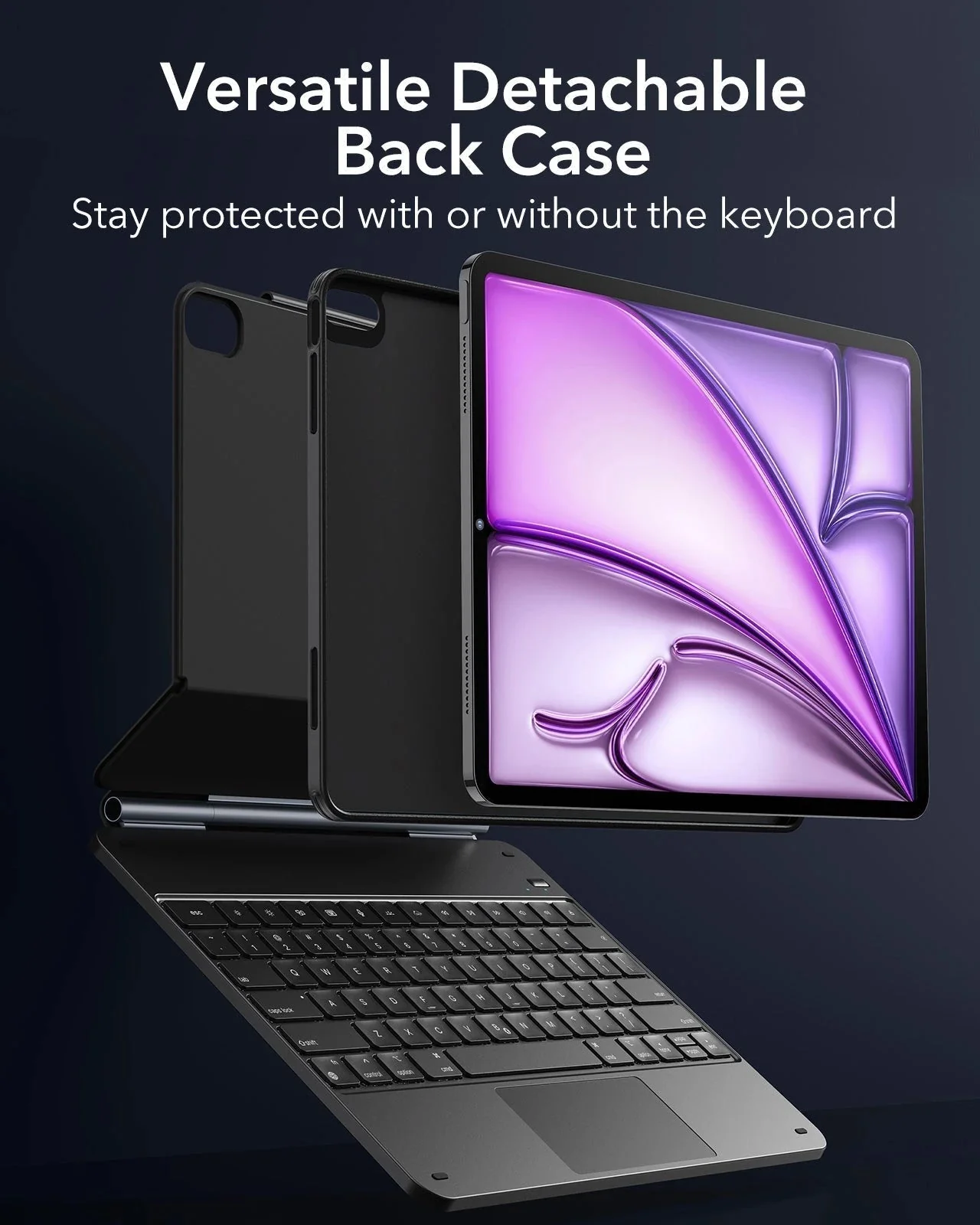 iPad Air 13” (2025) Rebound Magnetic Keyboard Case 360 - UK Layout-Black - Image 4