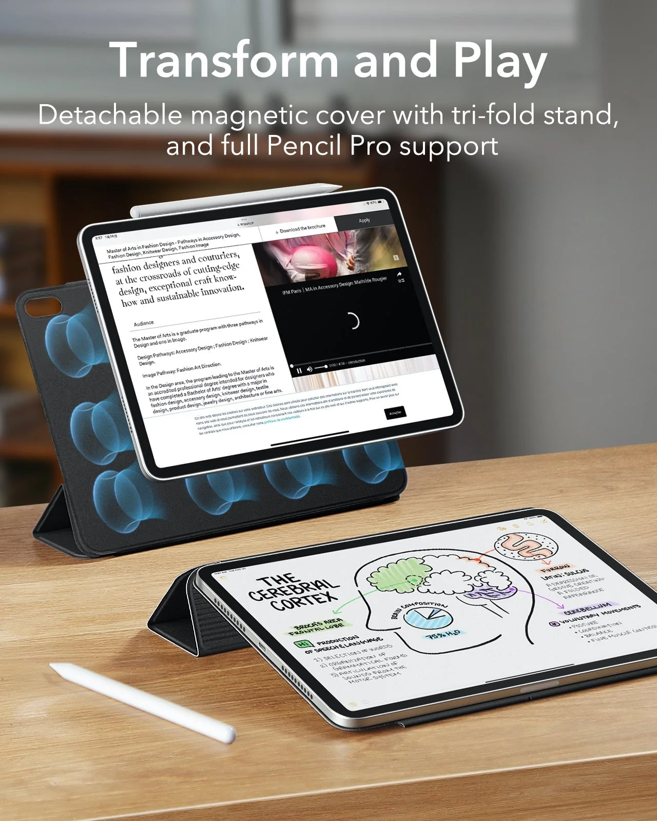 iPad mini 7/mini 6 Rebound Magnetic Case - Navy Blue - Image 3