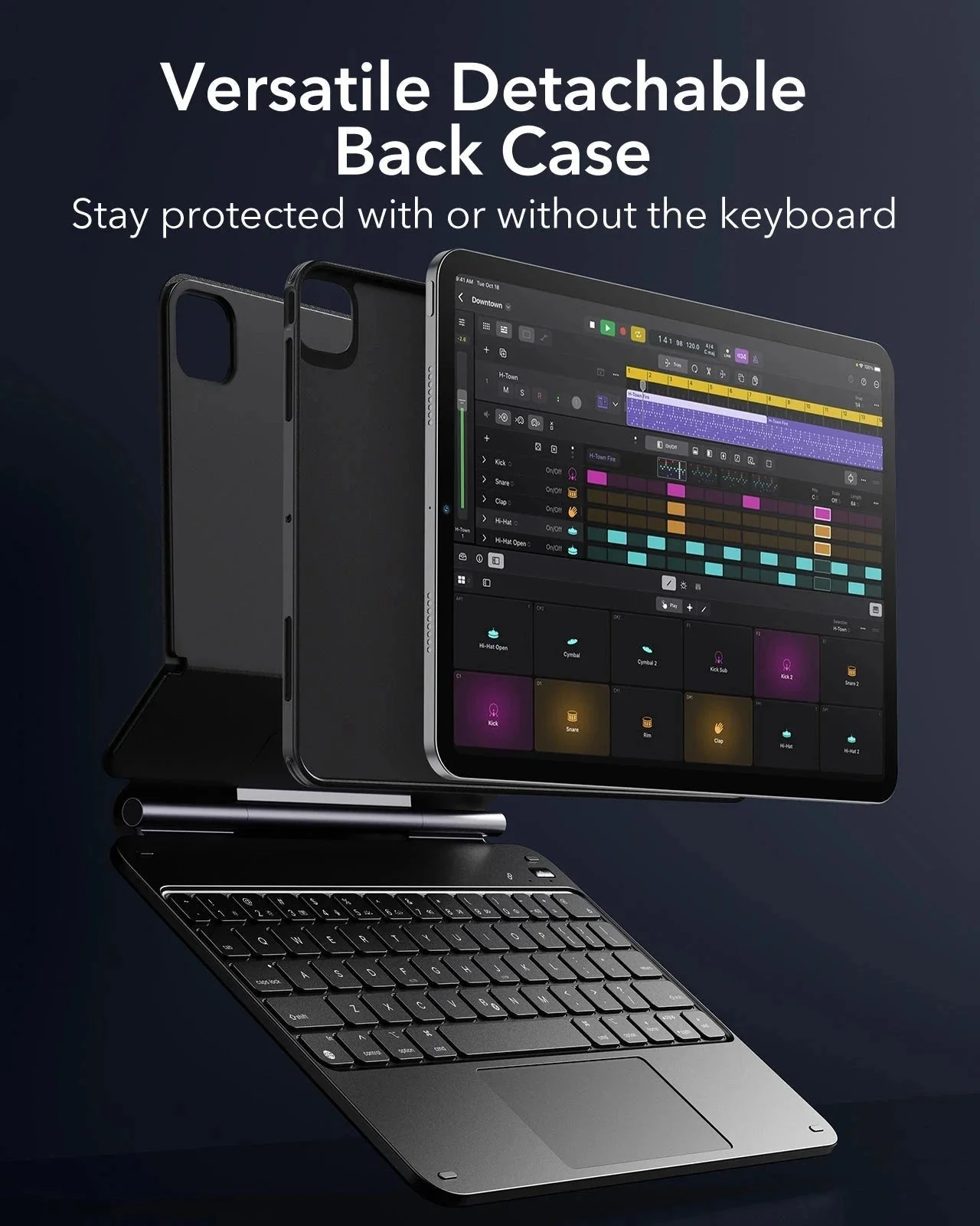 iPad Pro 11” (2024) Rebound Magnetic Keyboard Case 360 - UK Layout-Black - Image 4