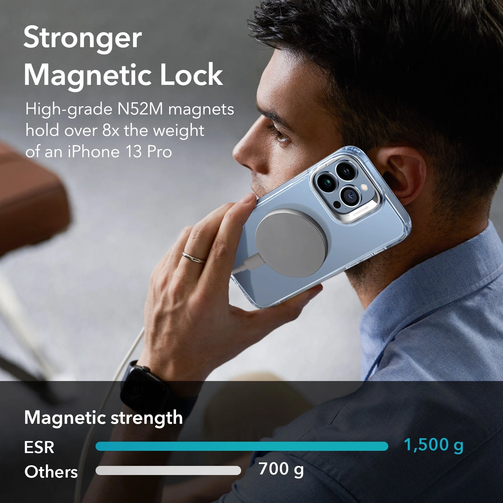 iPhone 13 Pro Classic Hybrid Case with Stash Stand (HaloLock) - Clear - Image 3
