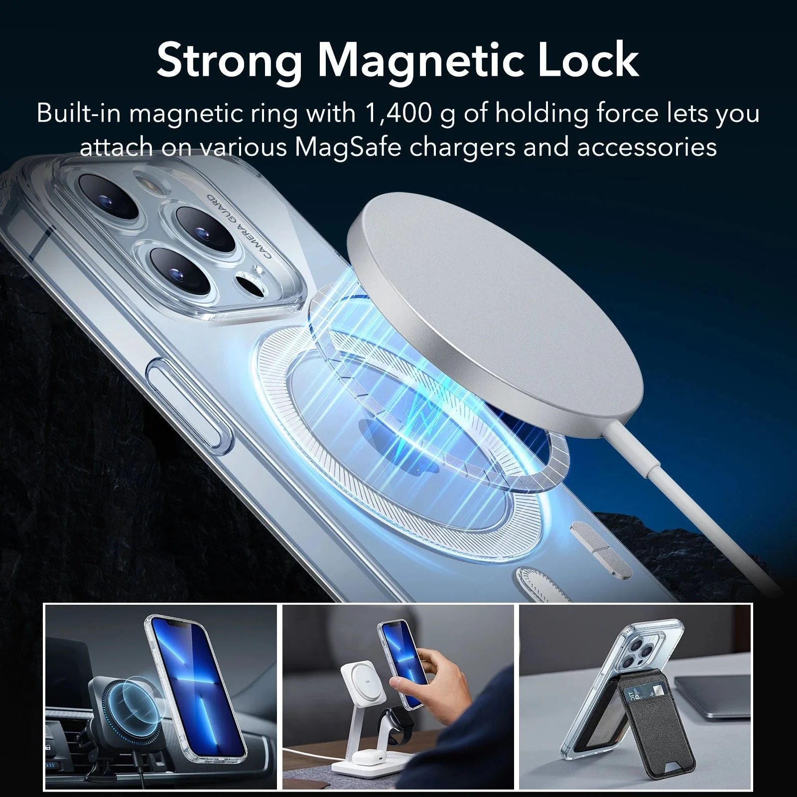 iPhone 13 Pro Zero Clear Case (HaloLock) - Frosted Black - Image 4
