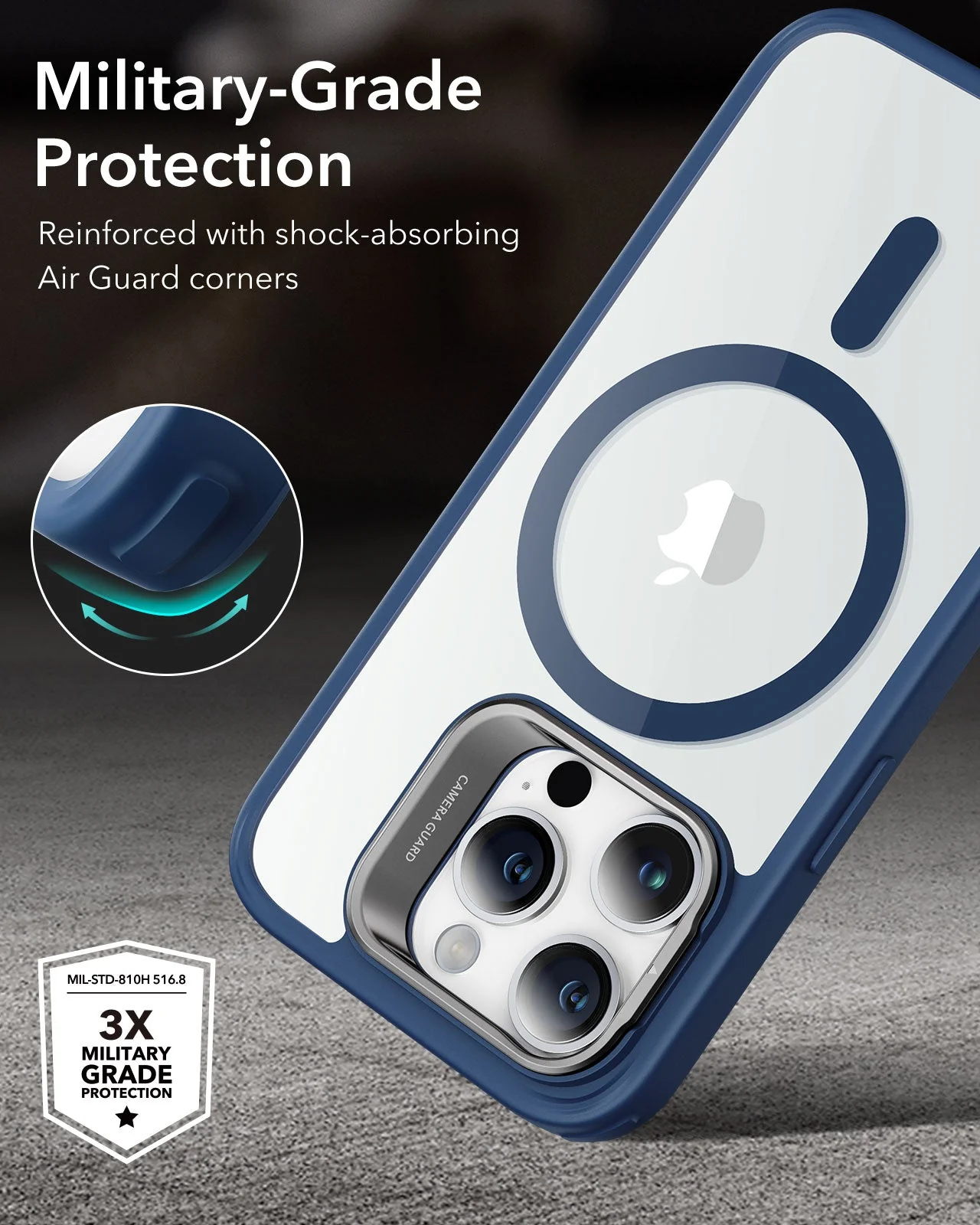 iPhone 14 Pro Classic Hybrid Case with Stash Stand (HaloLock) - Clear - Image 7