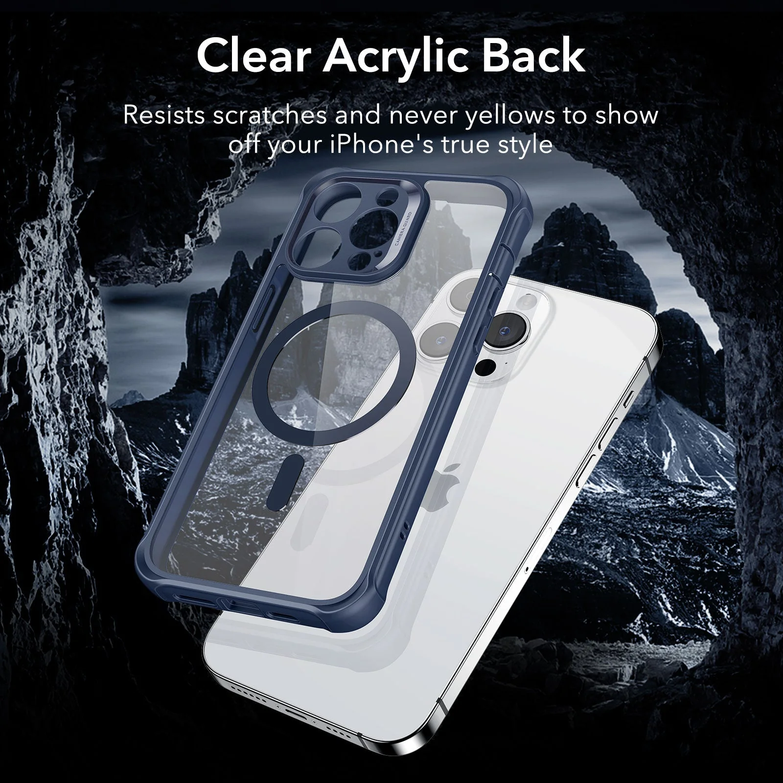 iPhone 14 Pro Max Armor Tough Case (HaloLock) - Clear Blue - Image 8