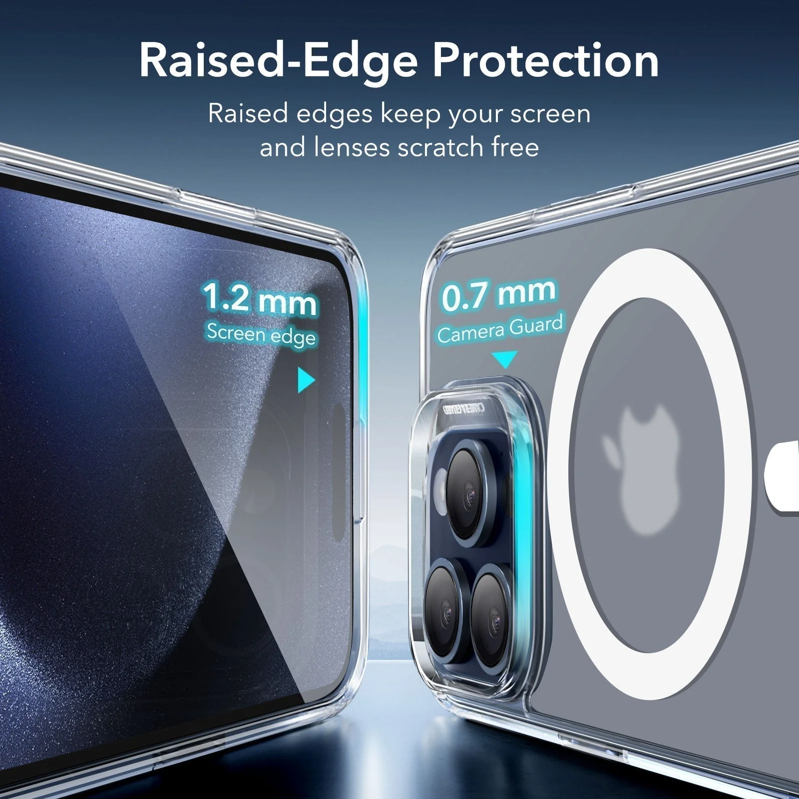 iPhone 15 Pro Classic Hybrid Case (HaloLock) - Clear Black - Image 4