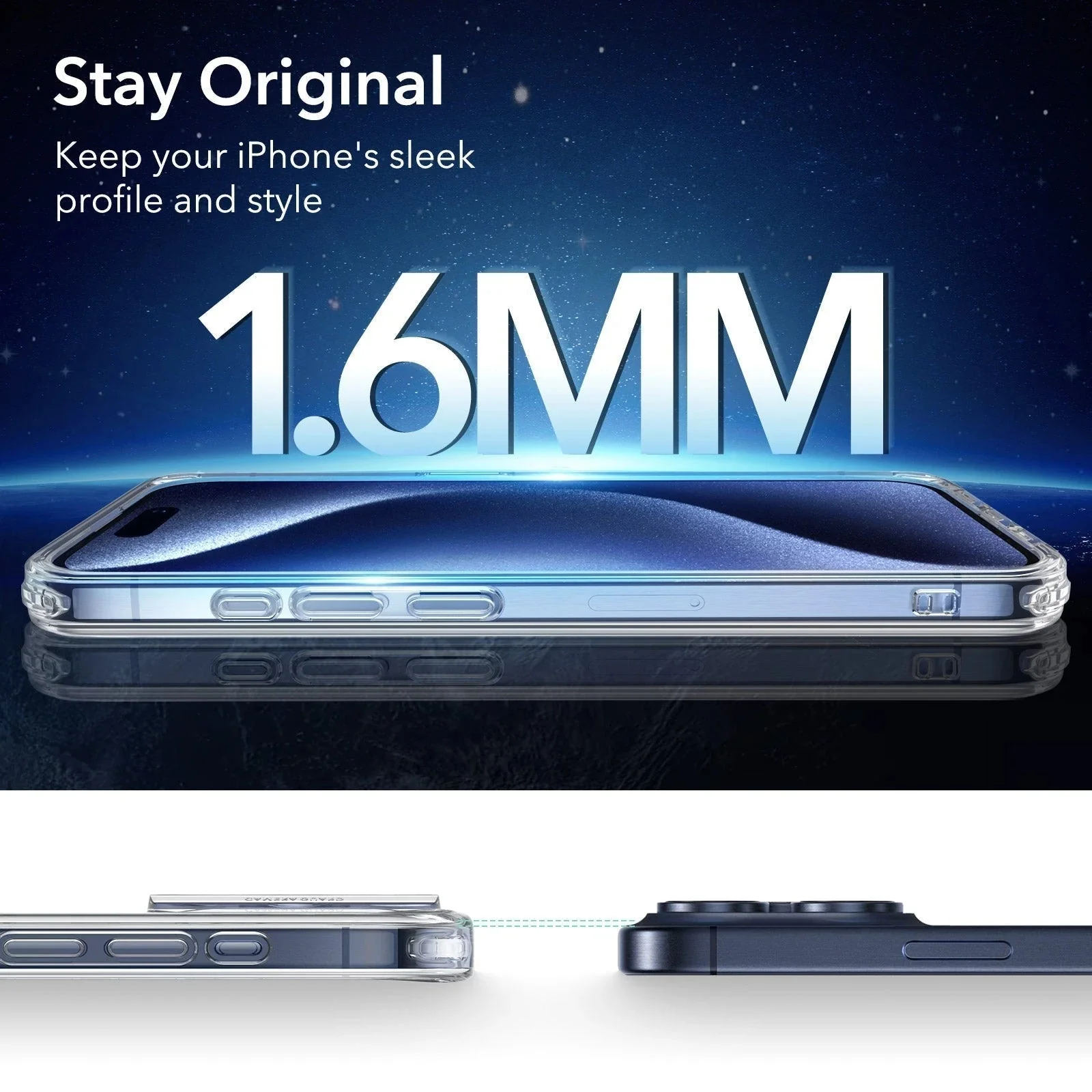 iPhone 15 Pro Max Classic Hybrid Case (HaloLock) - Frosted Clear - Image 8