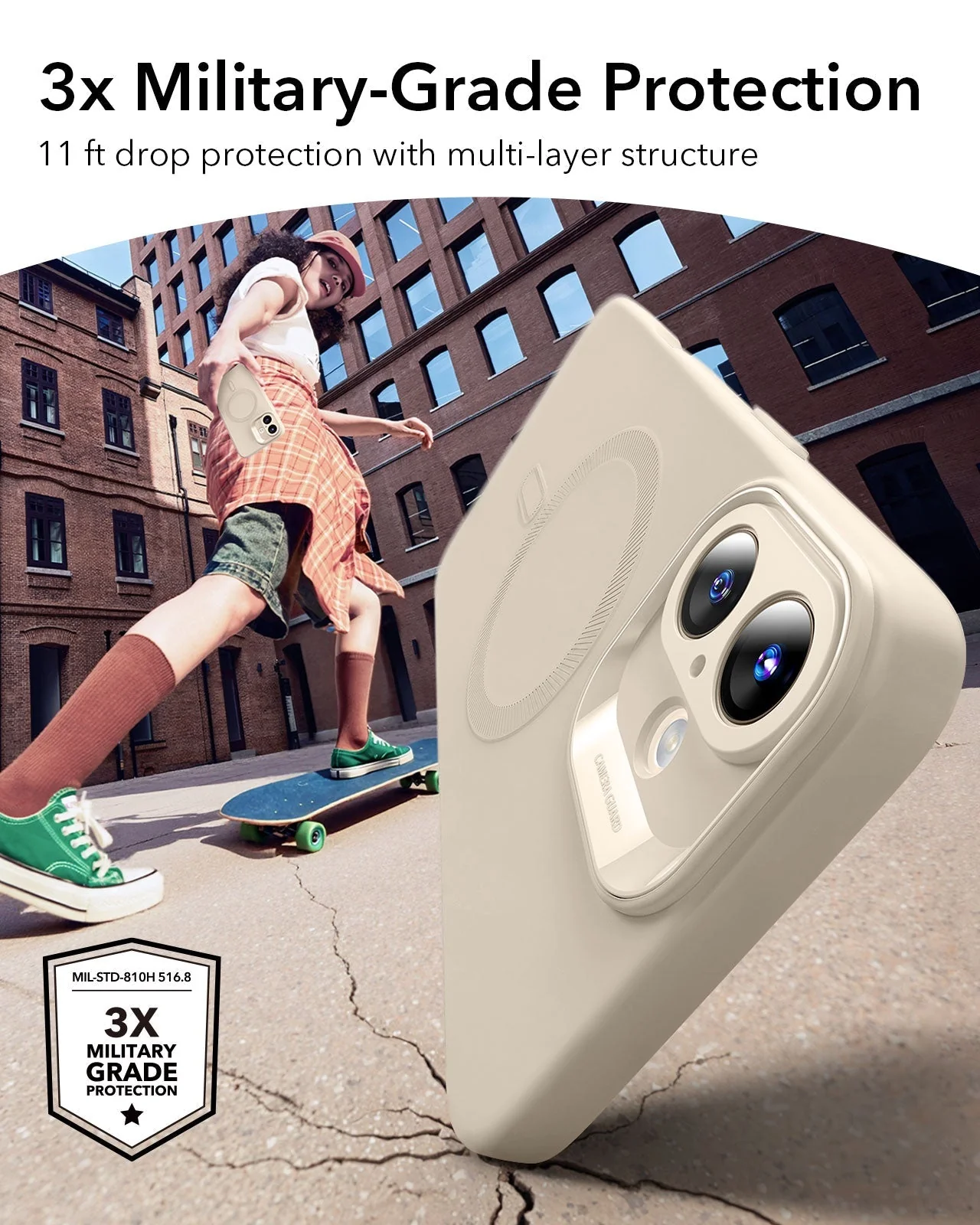 iPhone 16 Plus Cloud Soft Case (HaloLock) - Light Tan - Image 3
