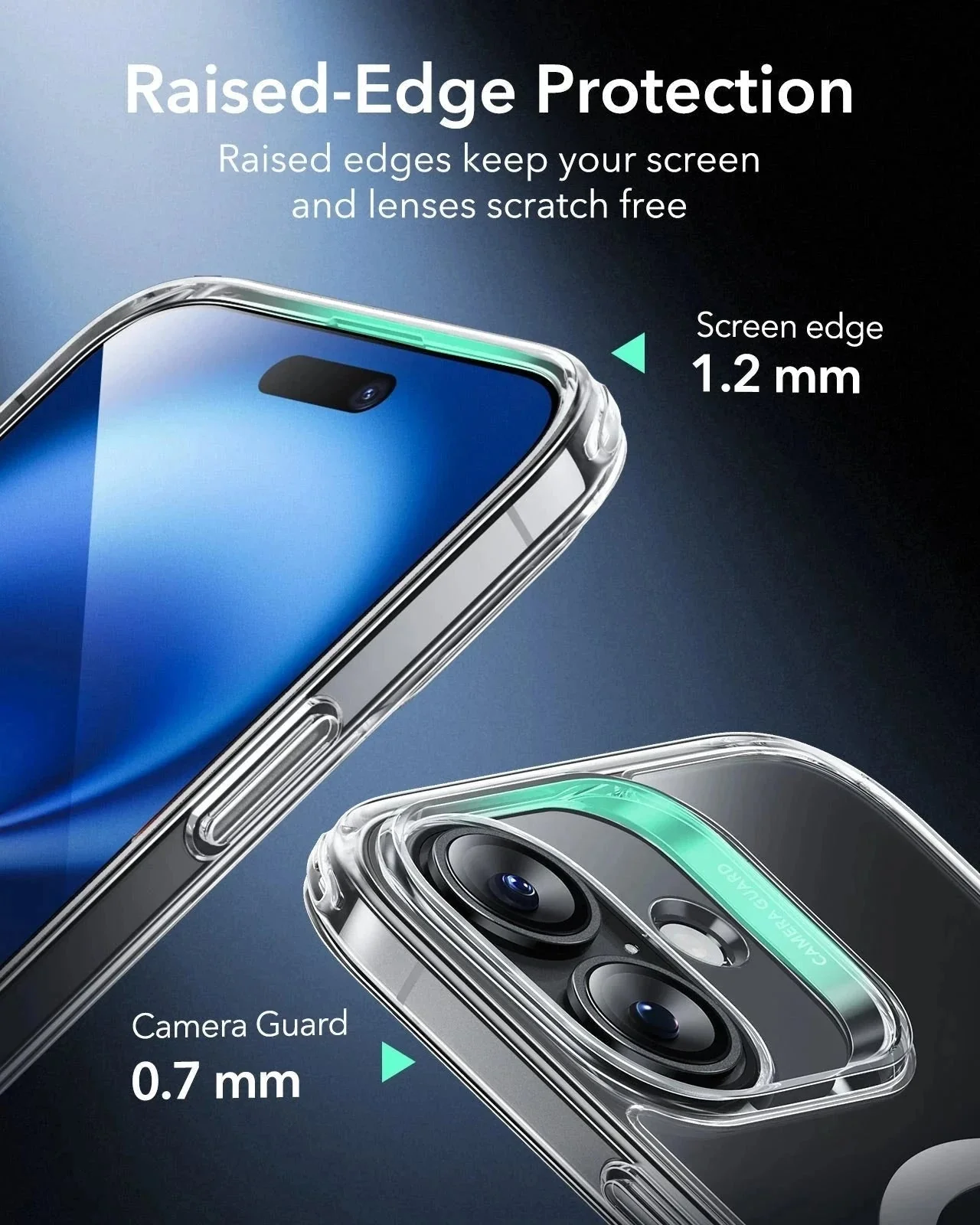 iPhone 16 Plus HaloLock Classic Hybrid Case (Camera Control) - Clear Black - Image 8