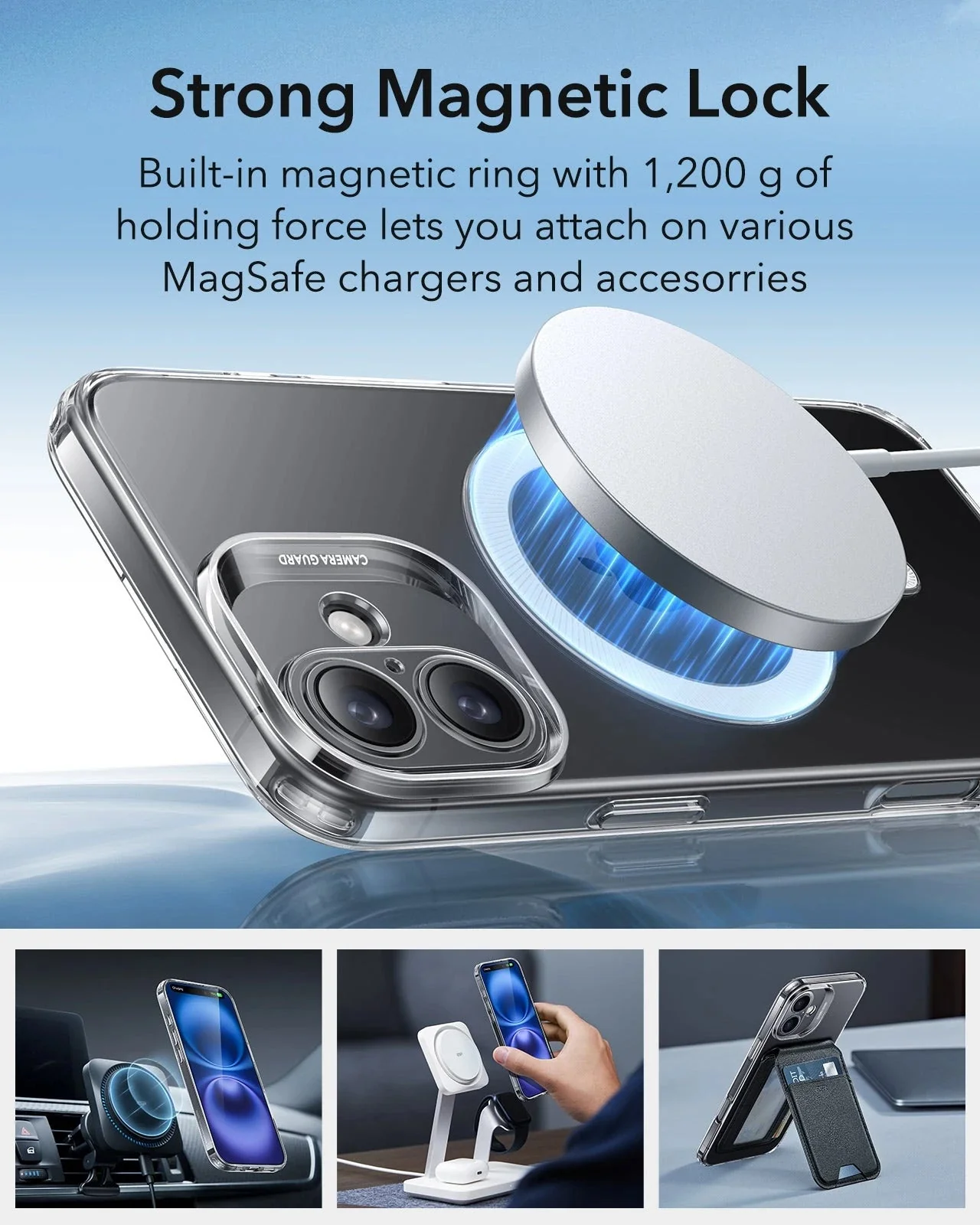 iPhone 16 Plus Zero Clear Case (HaloLock) - Frosted Black - Image 5