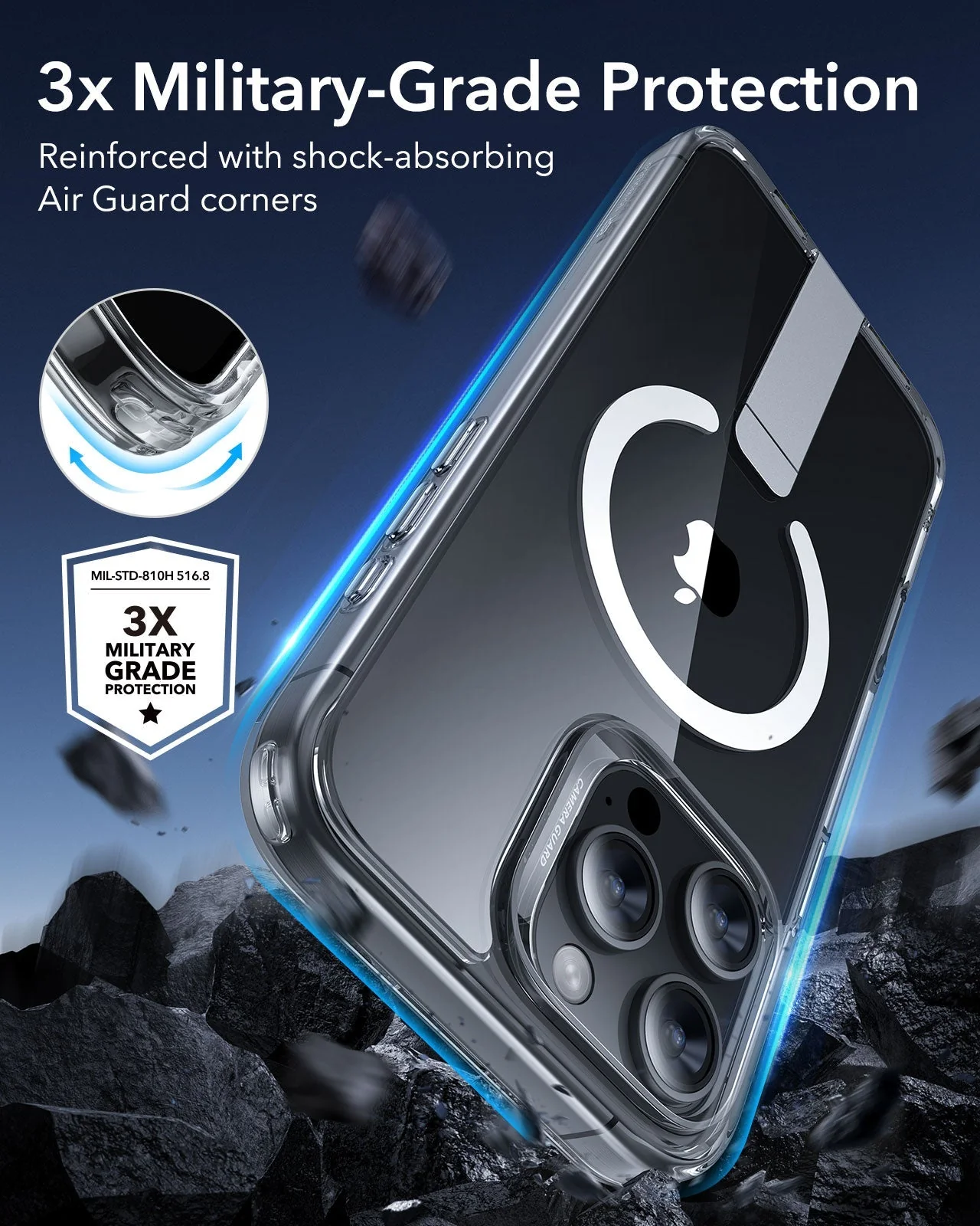 iPhone 16 Pro Boost Flickstand Case (HaloLock) - Frosted Black - Image 4