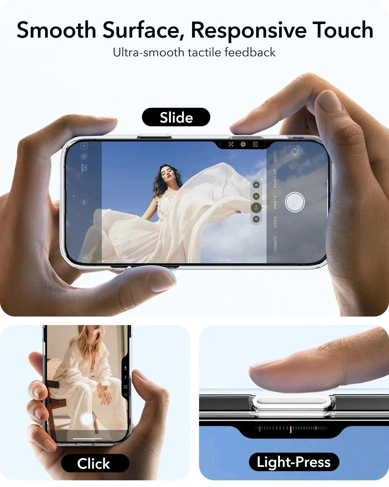 iPhone 16 Pro Classic Hybrid Magnetic Case (Camera Control, Stash Stand) & Privacy Screen Protector Bundle - Clear - Image 5