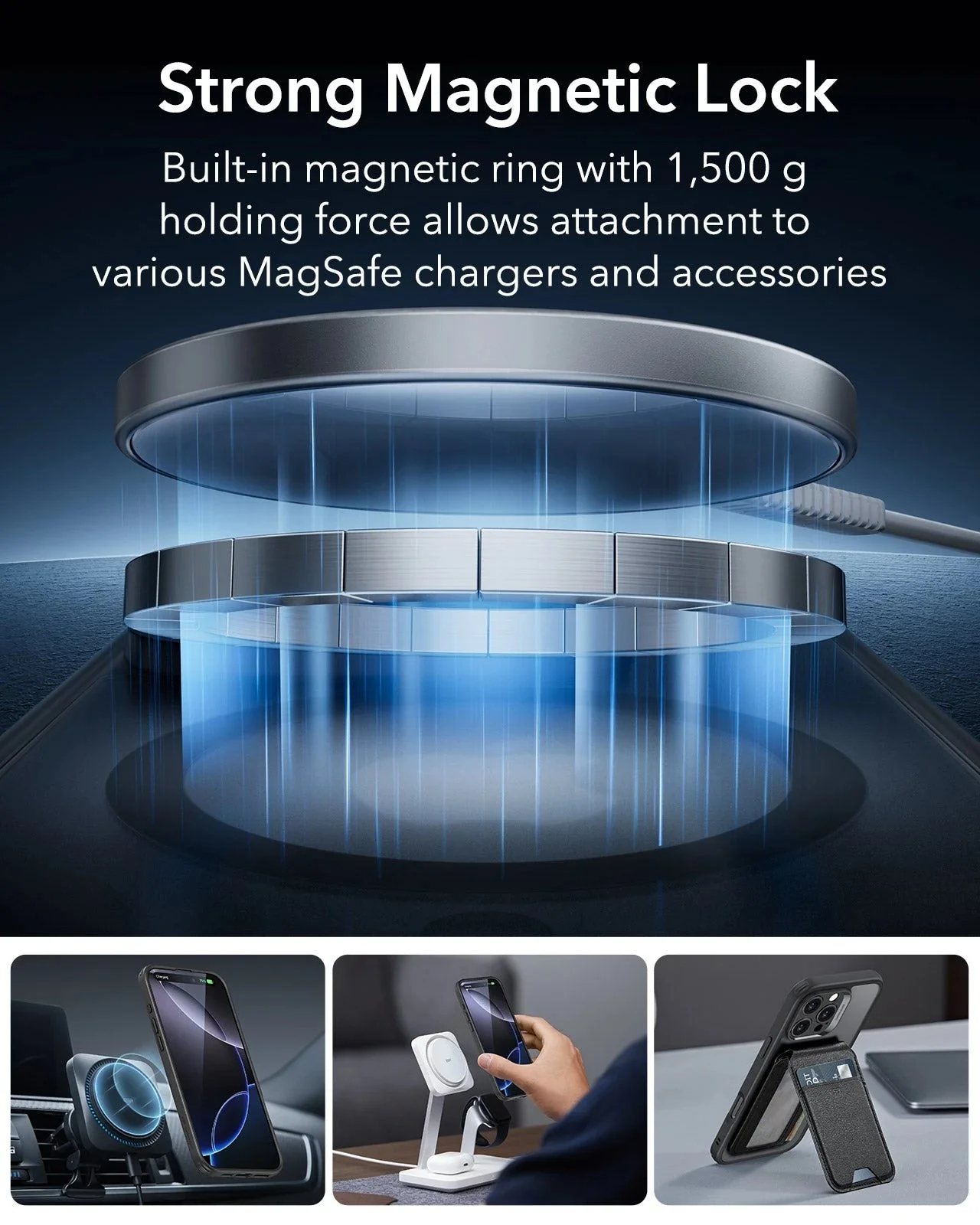 iPhone 16 Pro Classic Pro Case (HaloLock) Set - Frosted Black - Image 3
