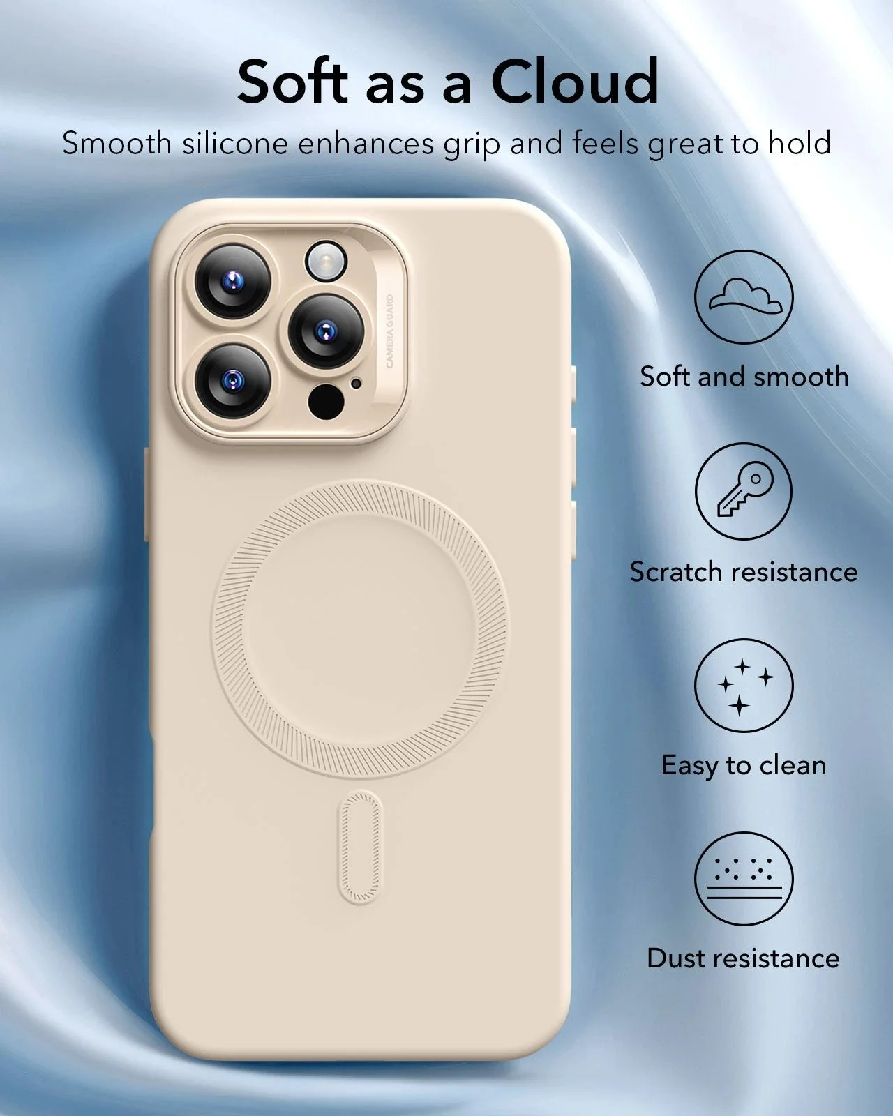 iPhone 16 Pro Cloud Soft Case (HaloLock) - Black - Image 5