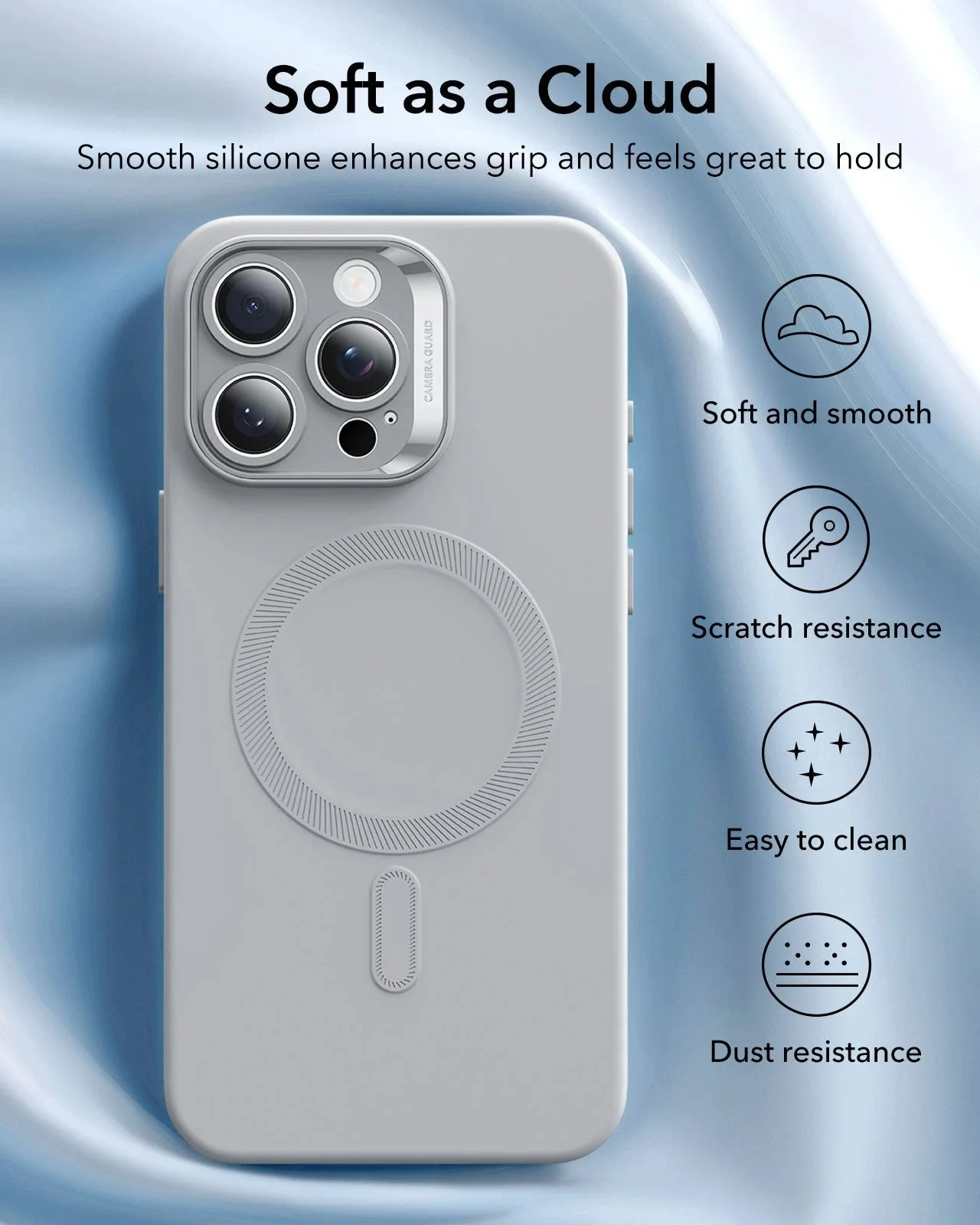 iPhone 16 Pro Cloud Soft Magnetic Case (Camera Control) - Grey - Image 5
