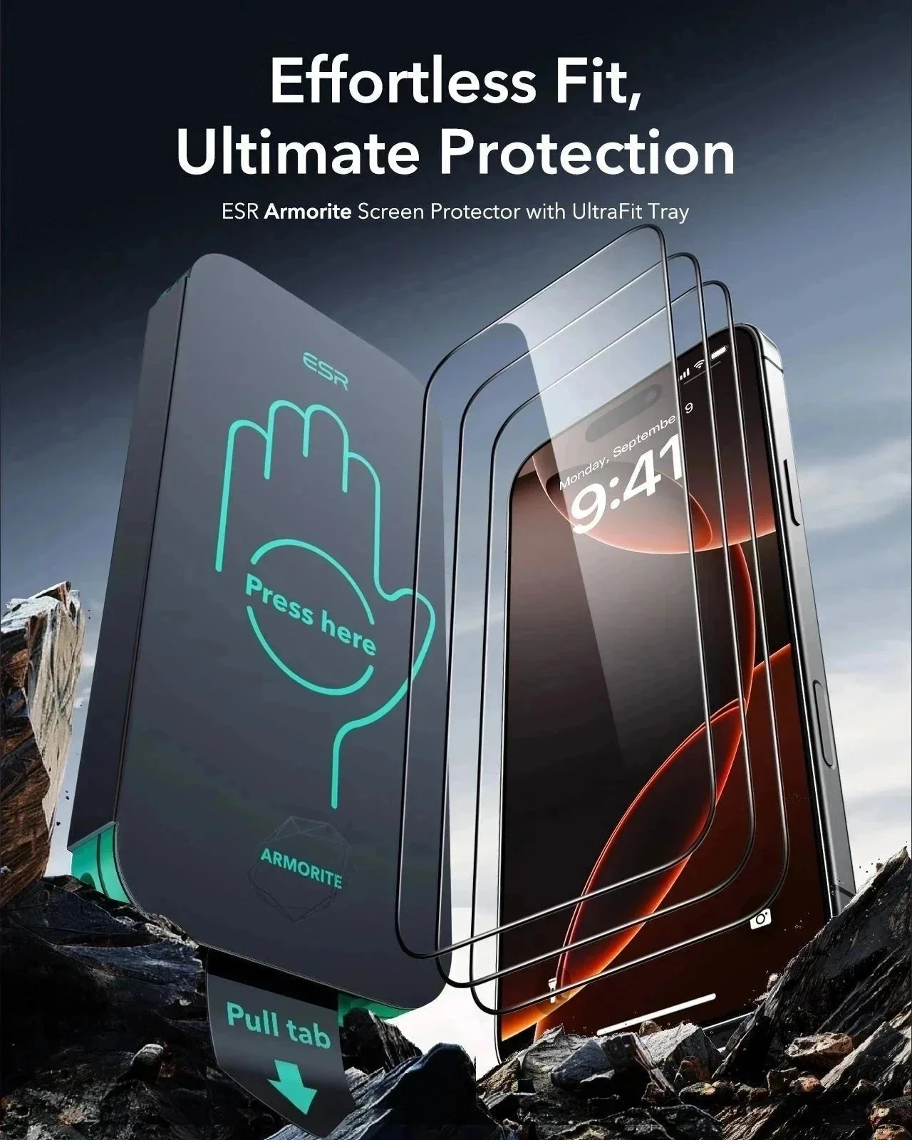 iPhone 16 Pro Max Classic Hybrid Magnetic Case (Camera Control) & Screen Protection Bundle - Clear Shimmer - Image 10