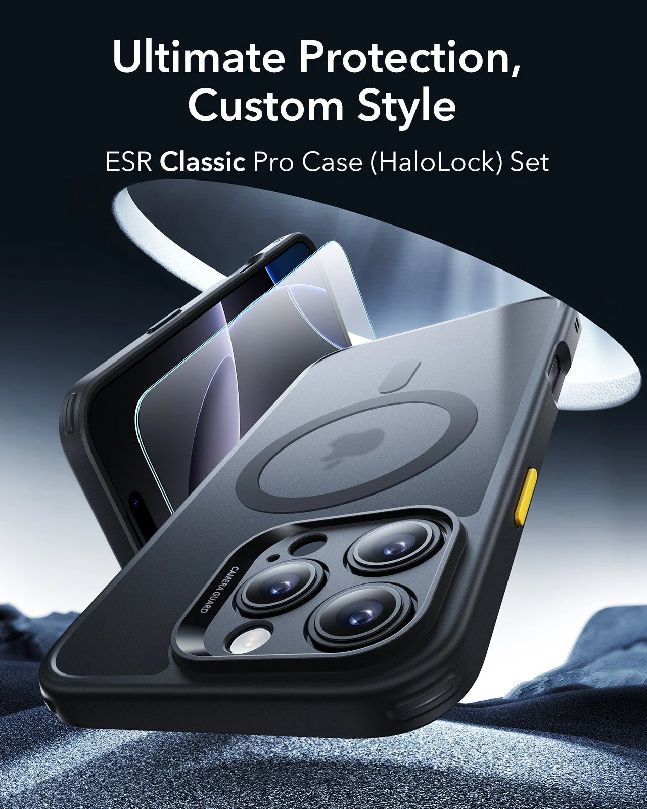 iPhone 16 Pro Max Classic Pro Case (HaloLock) Set - Frosted Grey - Image 2