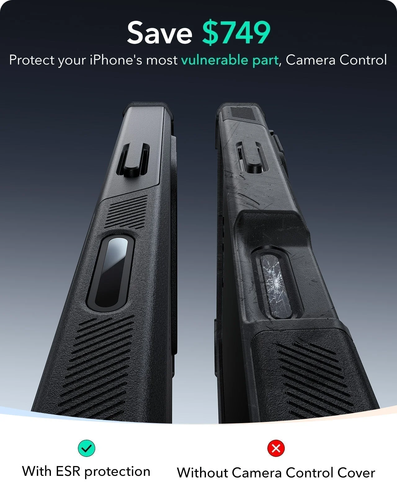 iPhone 16 Pro Max Cyber Tough Magnetic Case Protection Bundle (Camera Control, Stash Stand) - Black - Image 4