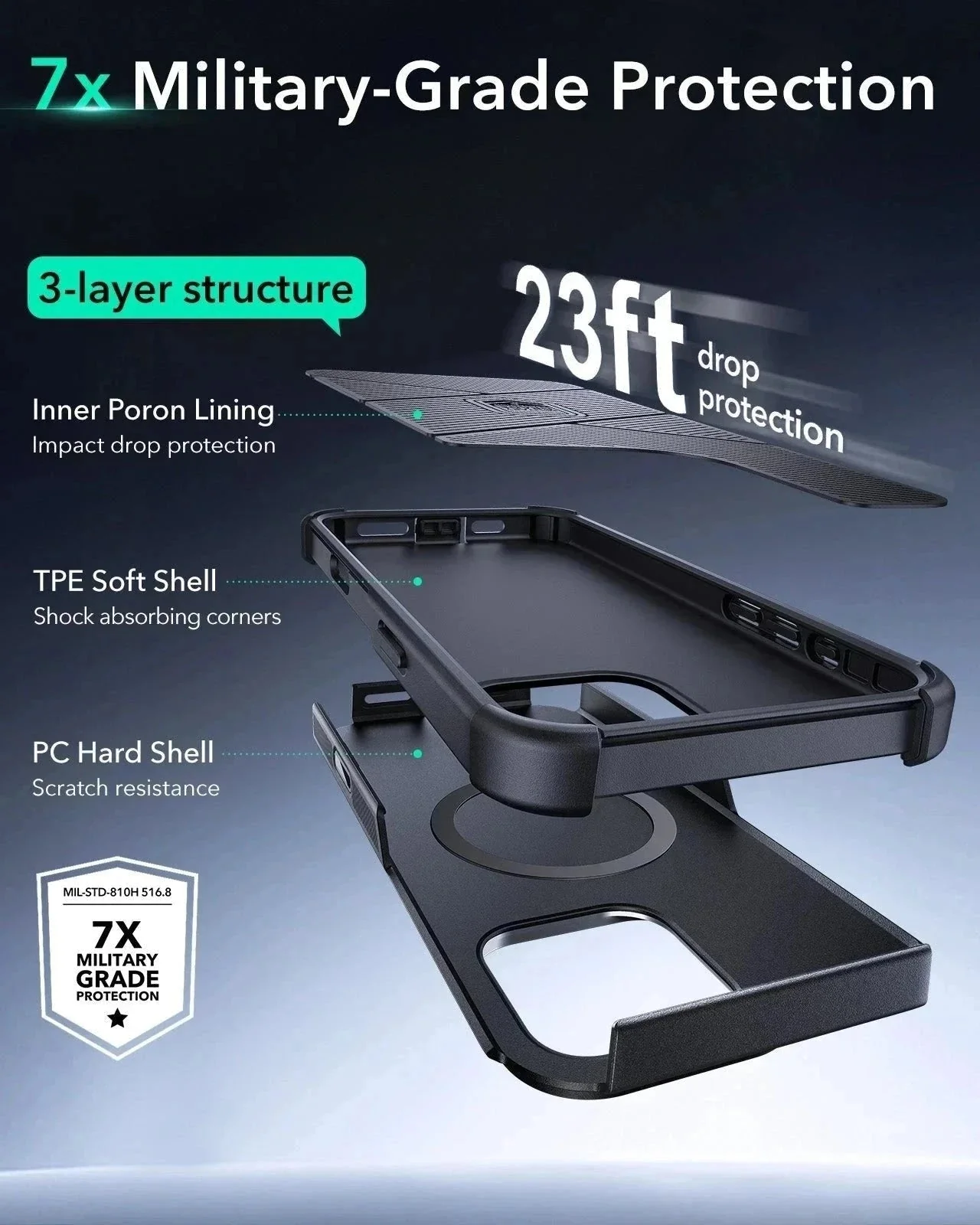 iPhone 16 Pro Max Cyber Tough Magnetic Case Protection Bundle (Camera Control, Stash Stand) - Desert Titanium - Image 6