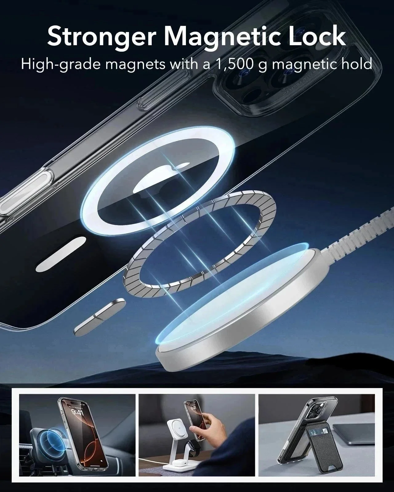 iPhone 16 Pro Max HaloLock Classic Hybrid Case (Camera Control) - Clear - Image 6