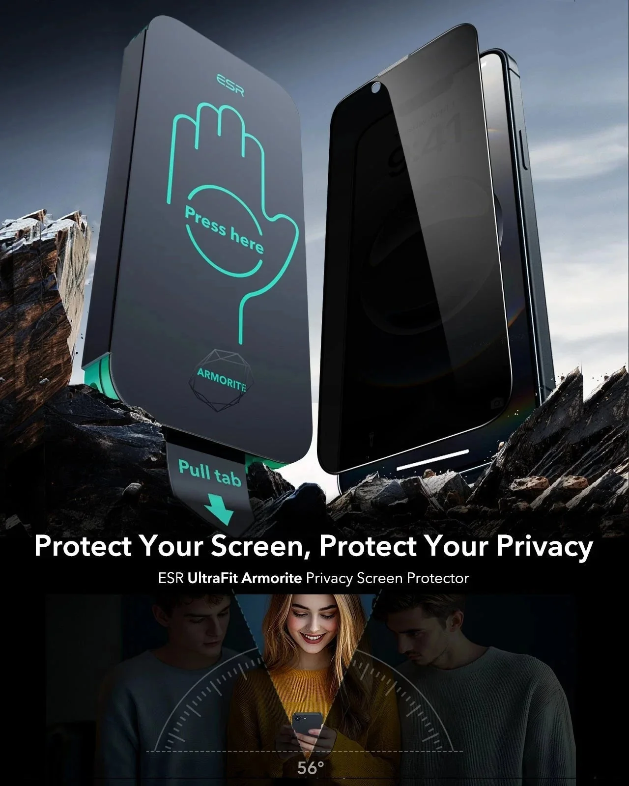 iPhone 16e/14/13 Pro/13 UltraFit Armorite Privacy Screen Protector - 3 Pack - Image 7
