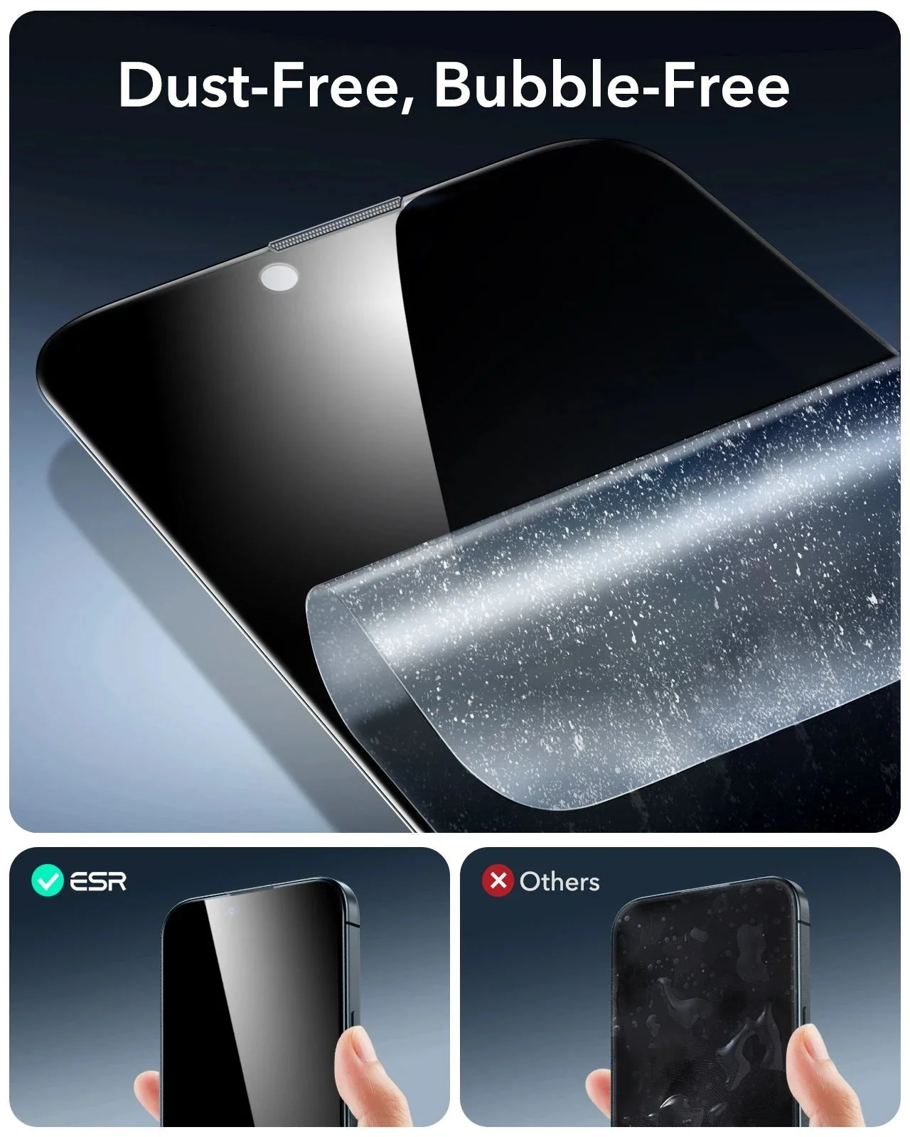iPhone 16e HaloLock Classic Hybrid Case Privacy Protection Bundle - Clear Black - Image 13