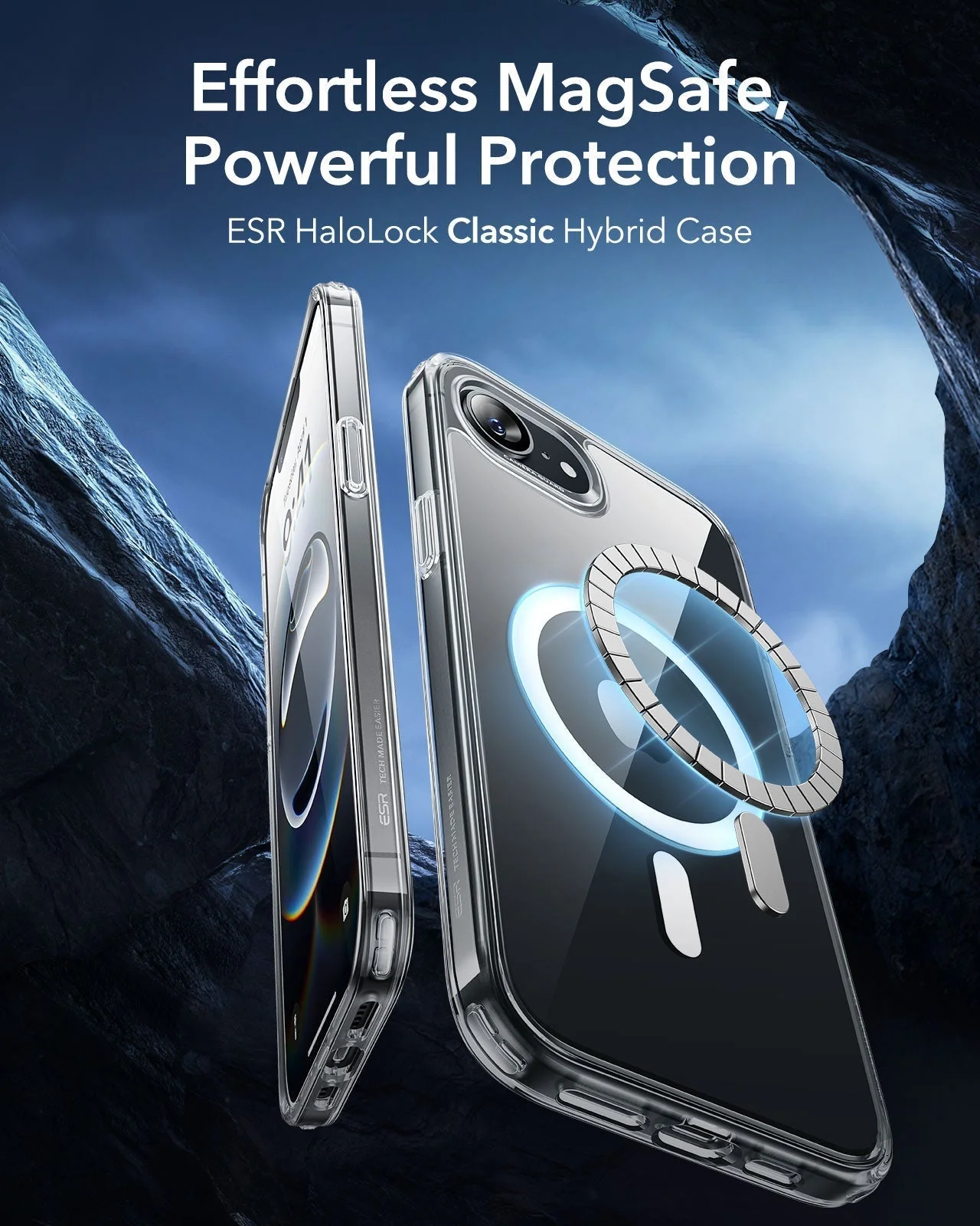 iPhone 16e HaloLock Classic Hybrid Case Privacy Protection Bundle - Clear Black - Image 3