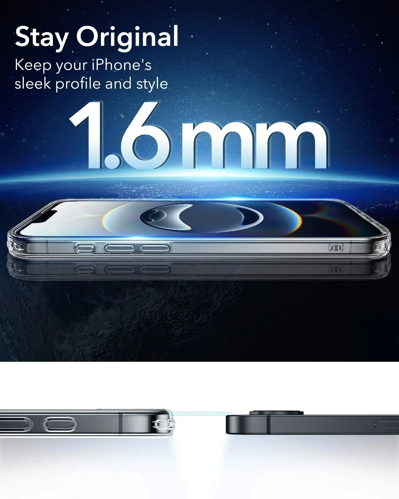iPhone 16e HaloLock Classic Hybrid Case Privacy Protection Bundle - Clear Black - Image 9