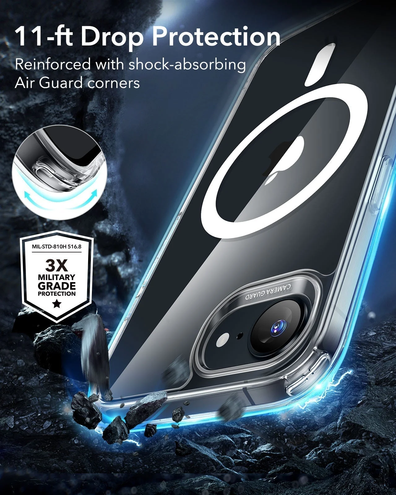iPhone 16e HaloLock Classic Hybrid Case - Clear - Image 5