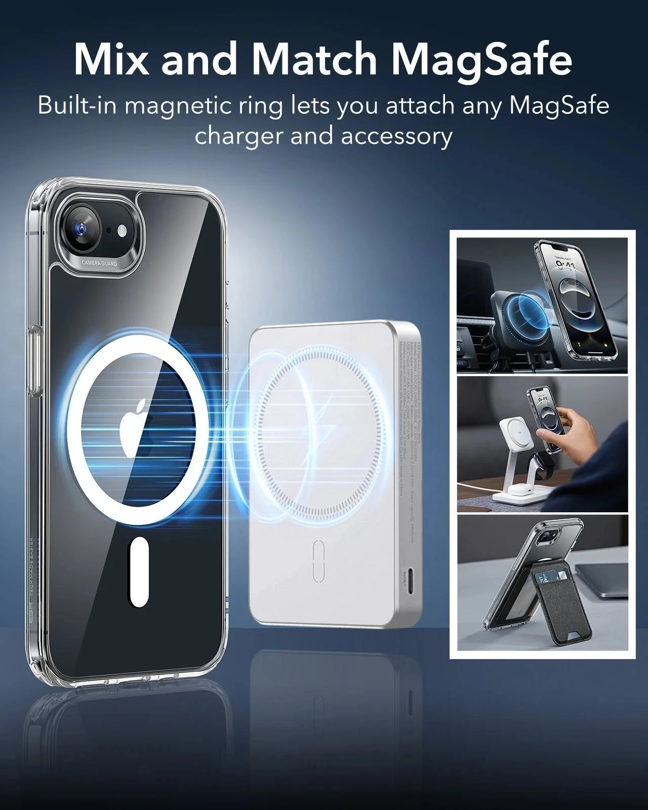 iPhone 16e HaloLock Classic Hybrid Case - Clear Black - Image 6