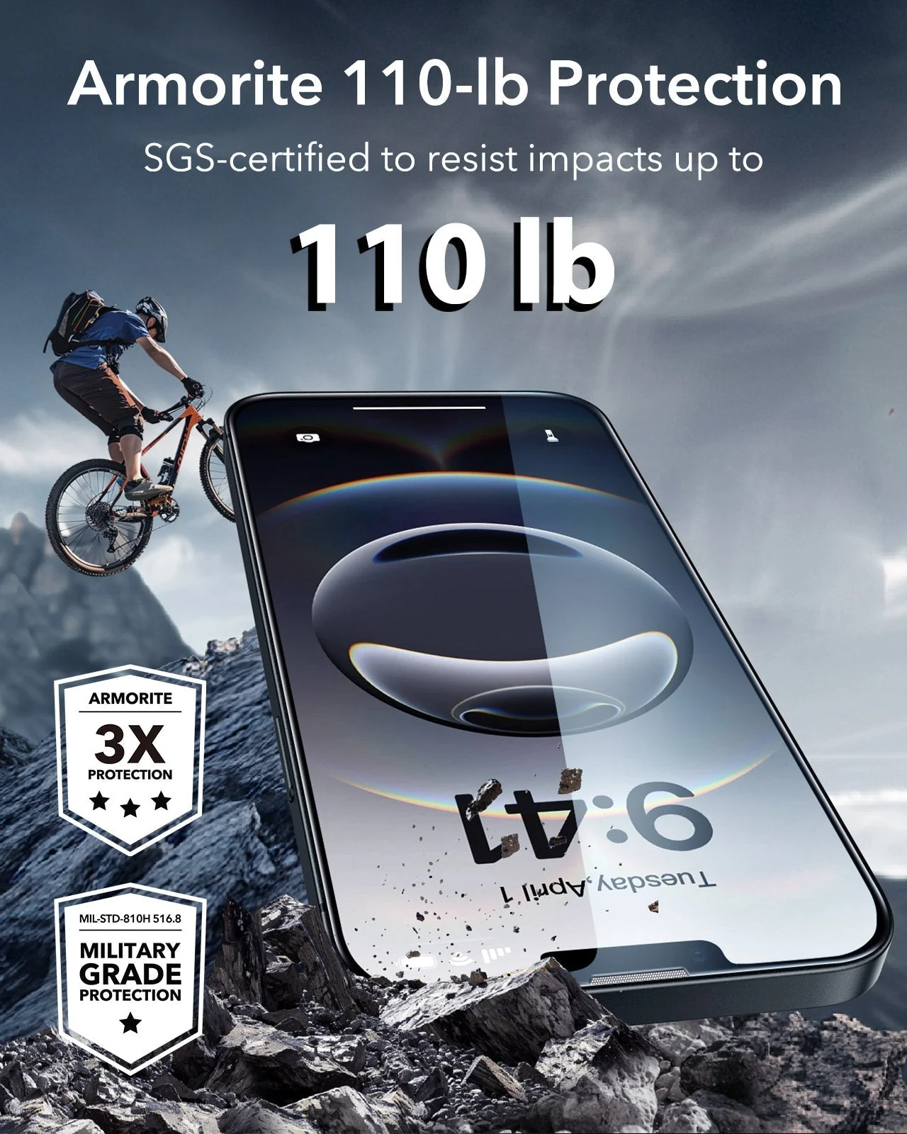 iPhone 16e HaloLock Classic Hybrid Case Protection Bundle - Frosted Black - Image 12