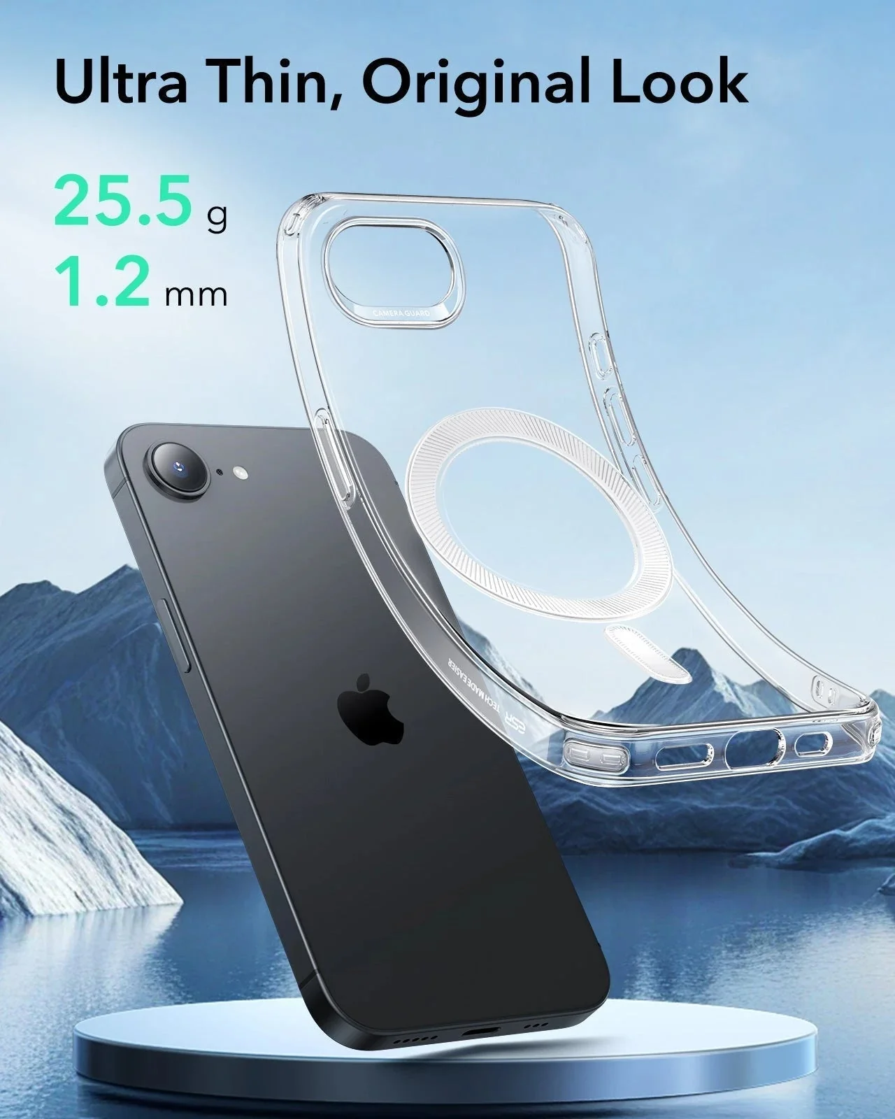iPhone 16e HaloLock Zero Clear Case - Frosted Blue - Image 3