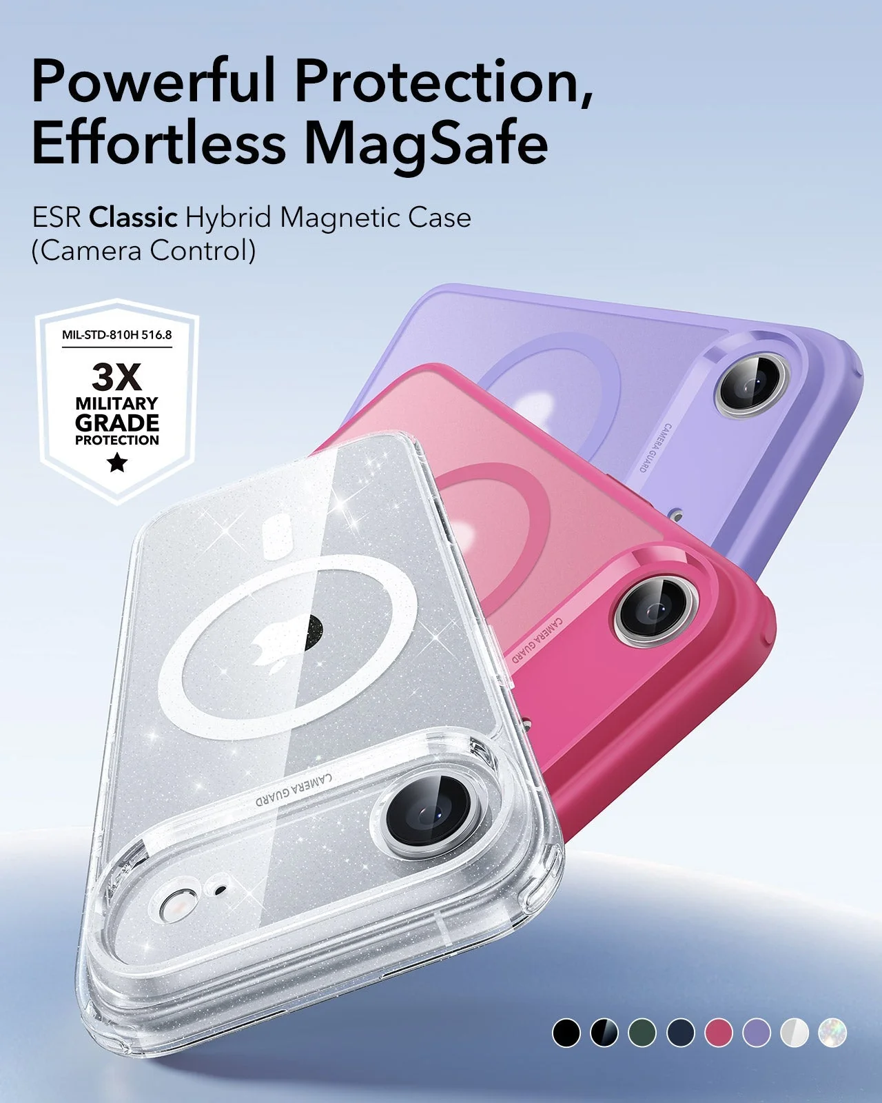 iPhone Air Classic Hybrid Magnetic Case (Camera Control) - Clear Shimmer - Image 2