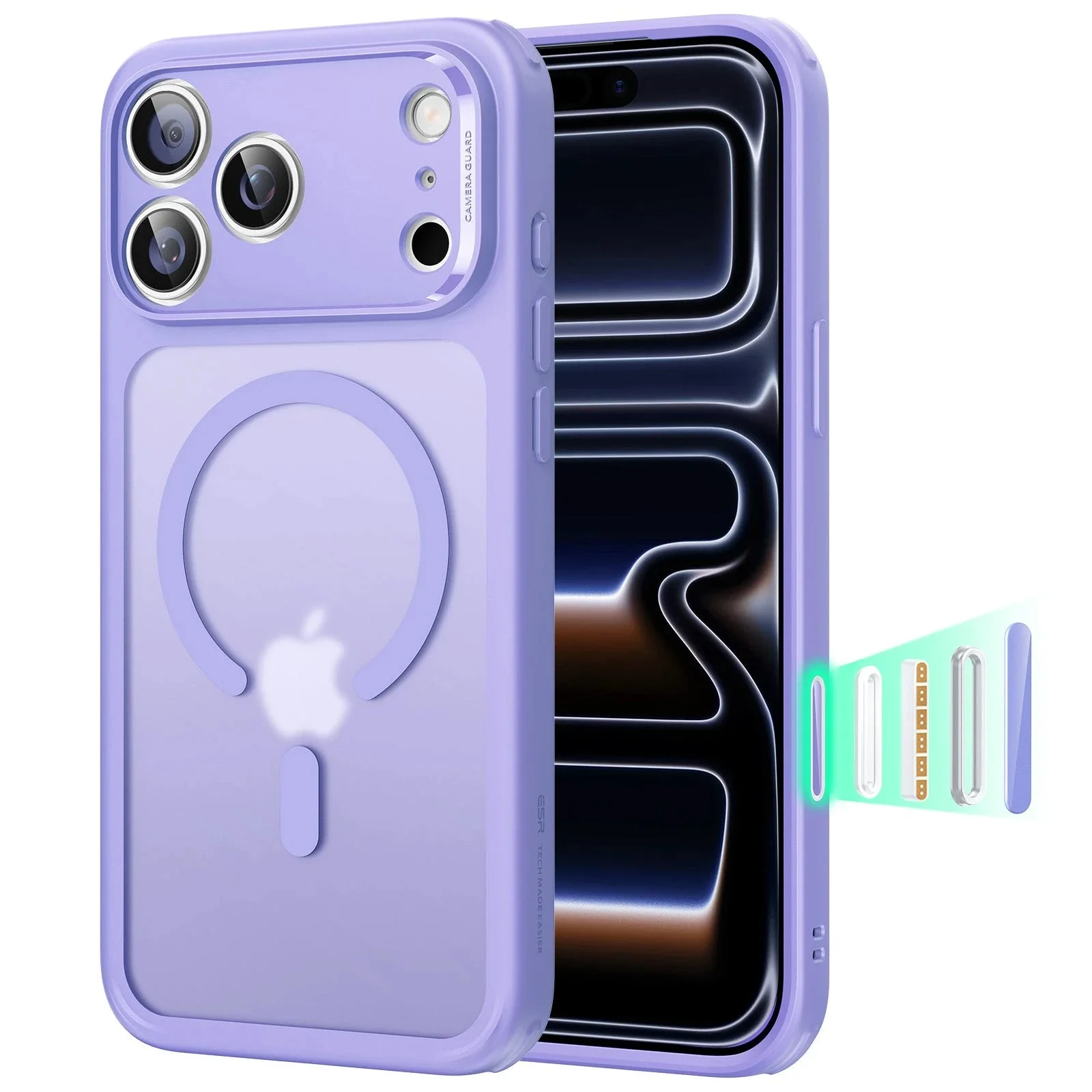 iPhone 17 Pro Classic Hybrid Magnetic Case (Camera Control) - Frosted Purple