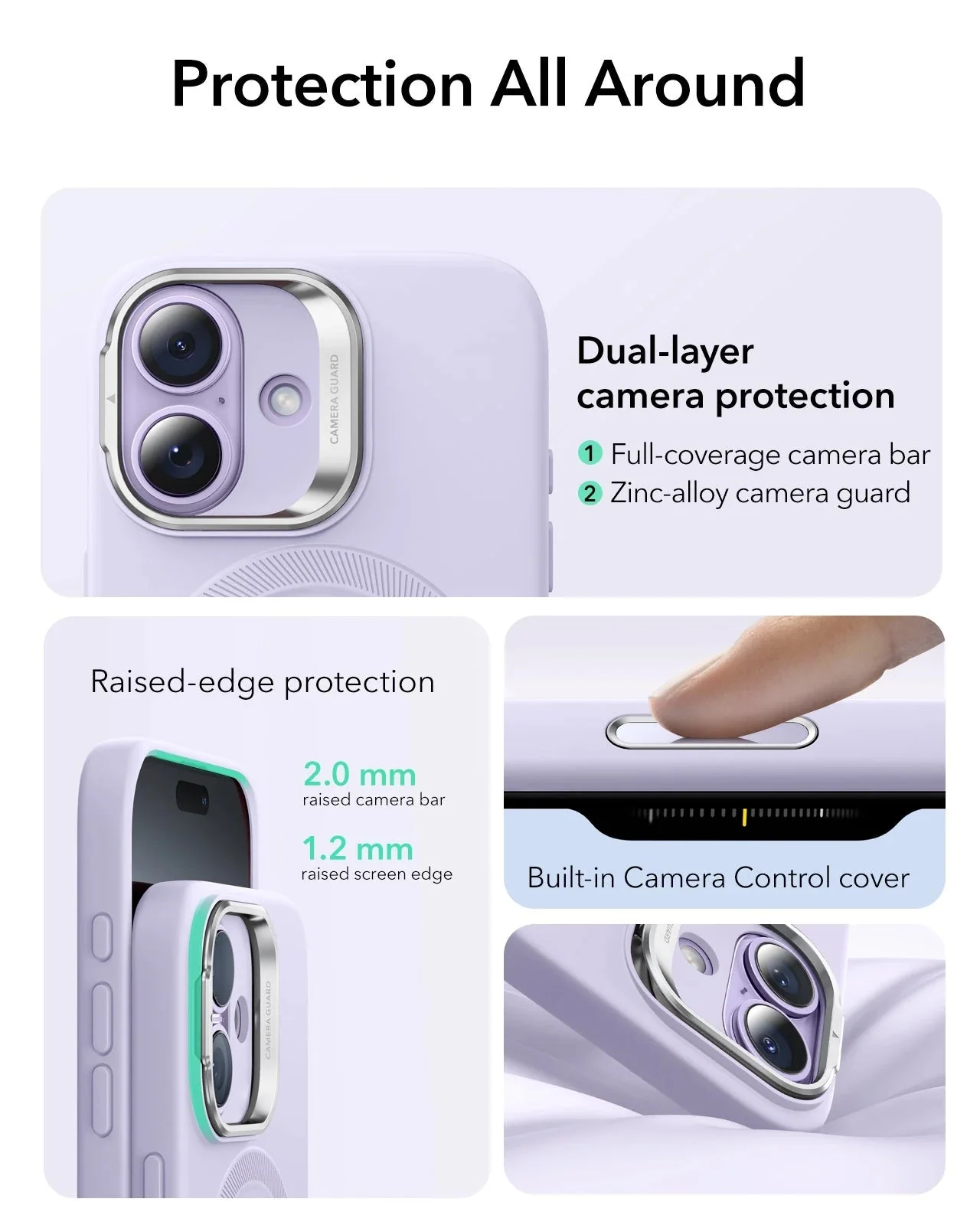 iPhone 17 Cloud Soft Magnetic Case (Camera Control, Stash Stand) Armorite Privacy Protection Bundle - Lavender - Image 3