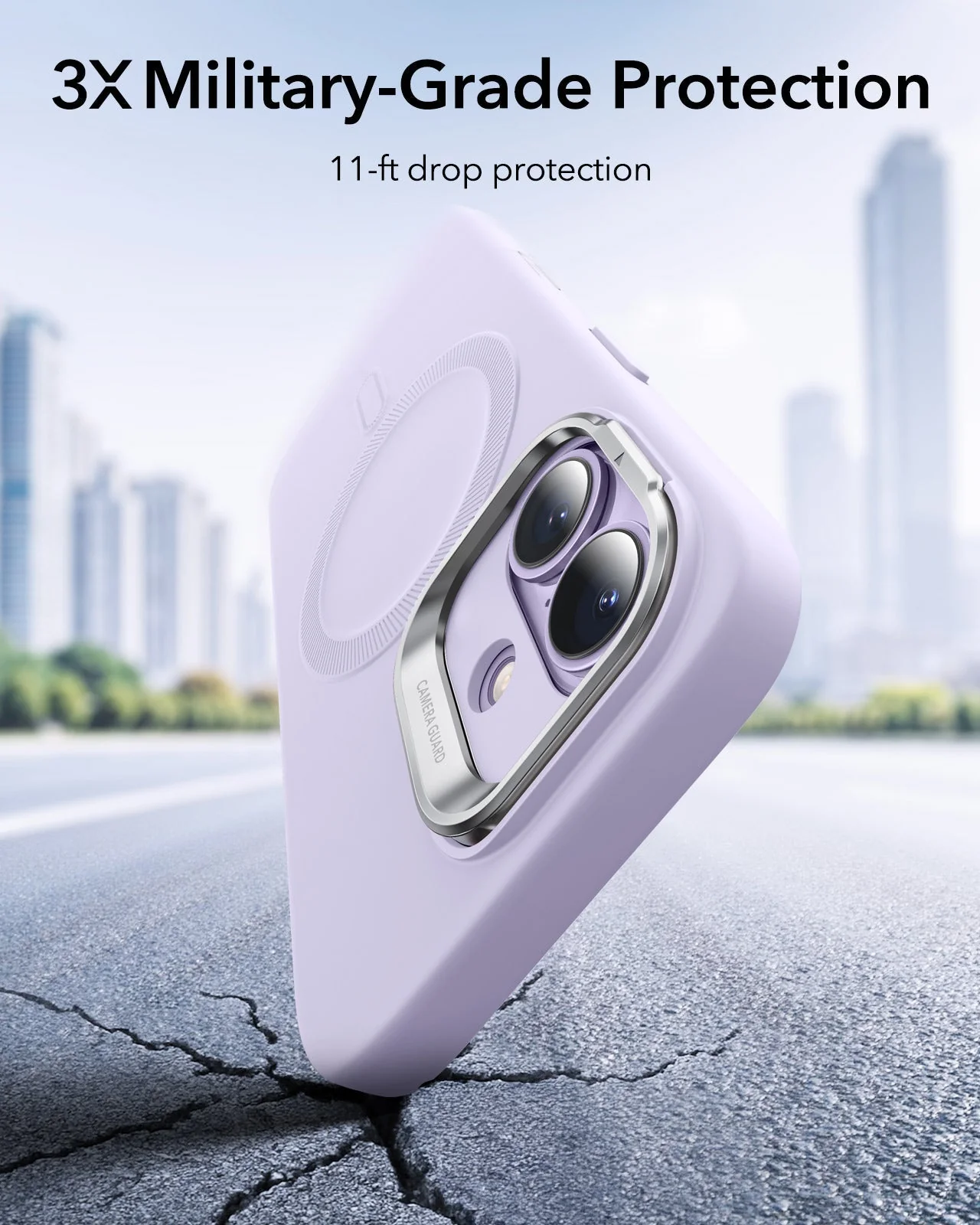 iPhone 17 Cloud Soft Magnetic Case (Camera Control, Stash Stand) Armorite Privacy Protection Bundle - Lavender - Image 4