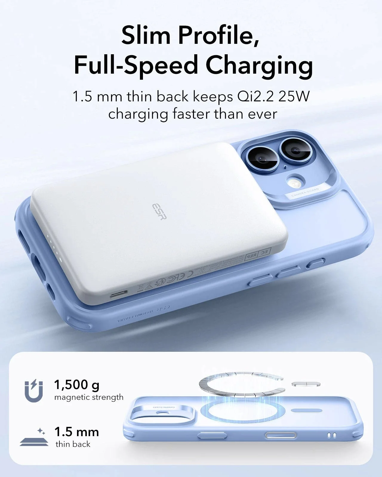 iPhone 17 Classic Hybrid Magnetic Case (Camera Control) - Frosted Light Blue - Image 5