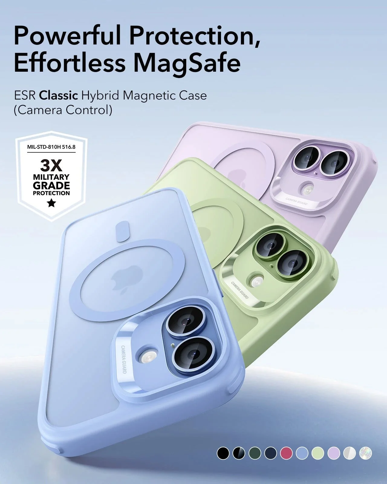 iPhone 17 Classic Hybrid Magnetic Case (Camera Control) - Frosted Light Green - Image 2