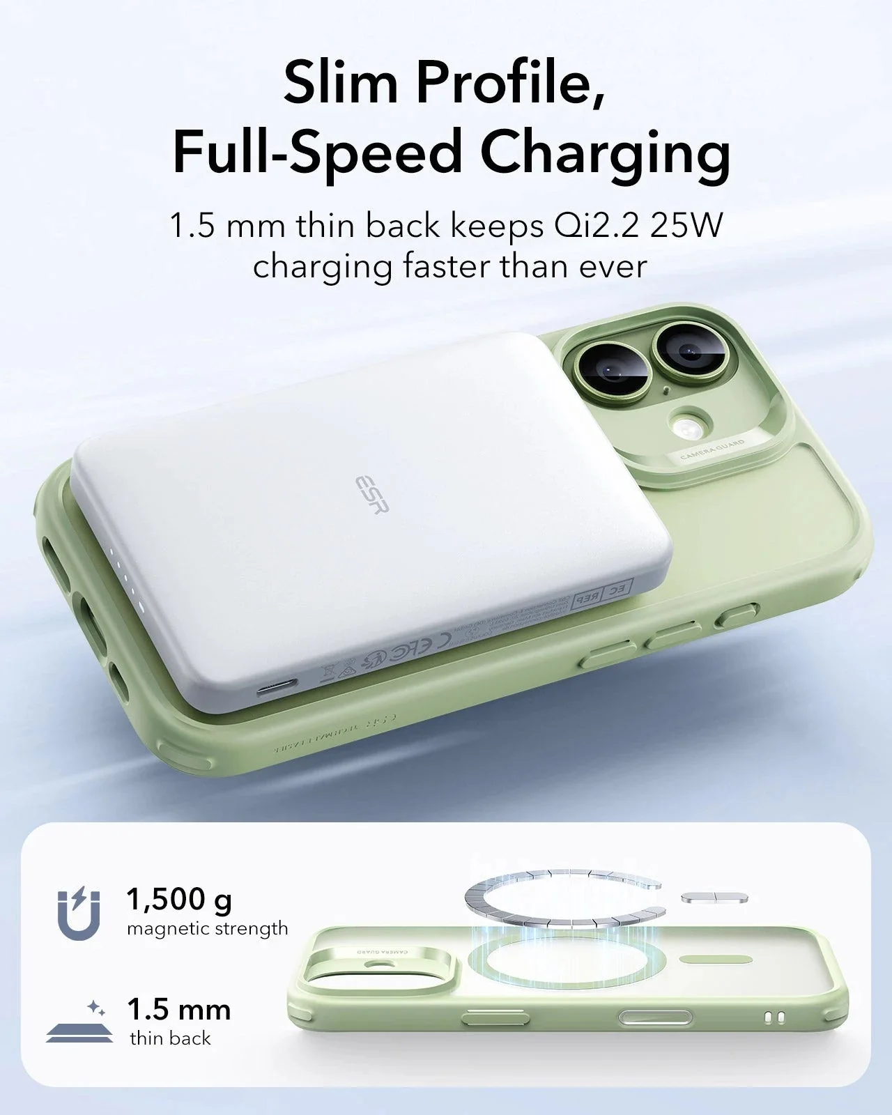 iPhone 17 Classic Hybrid Magnetic Case (Camera Control) - Frosted Light Green - Image 5